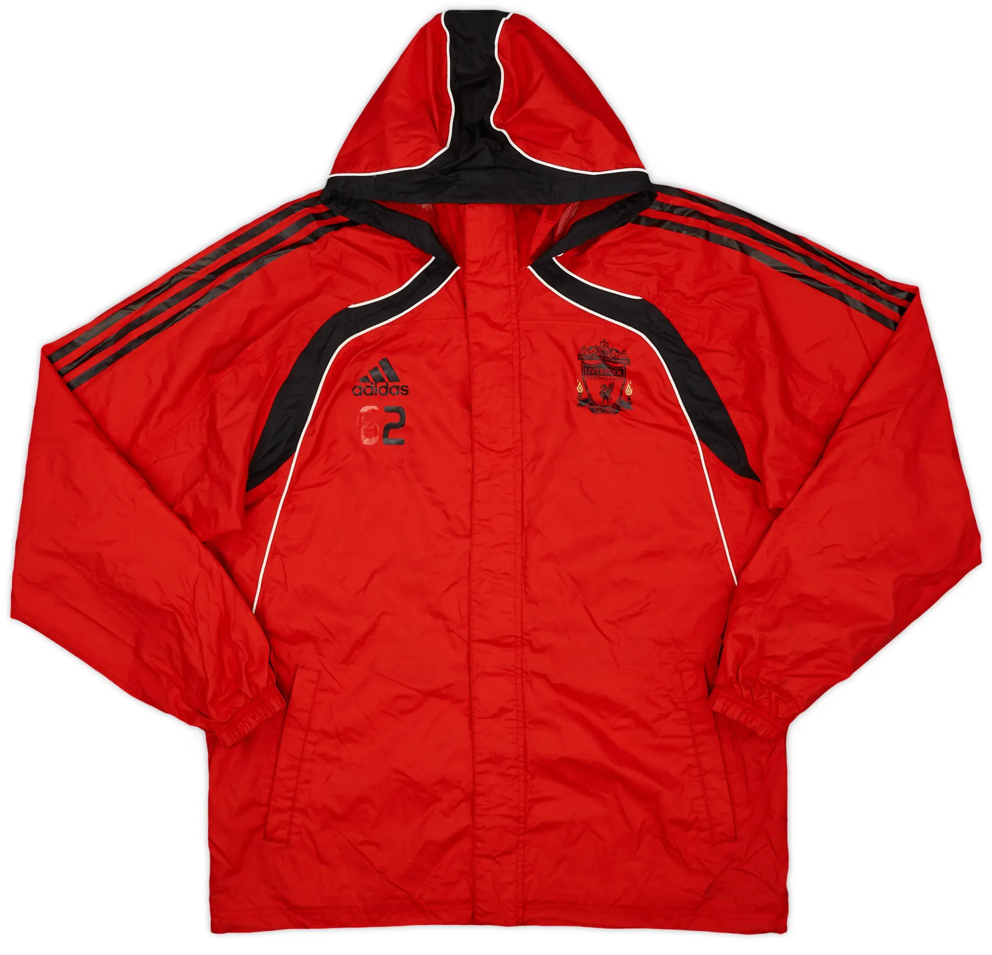 2010-11 Liverpool adidas Player Issue Hooded Rain Jacket #62 - 5/10 - (L/XL)