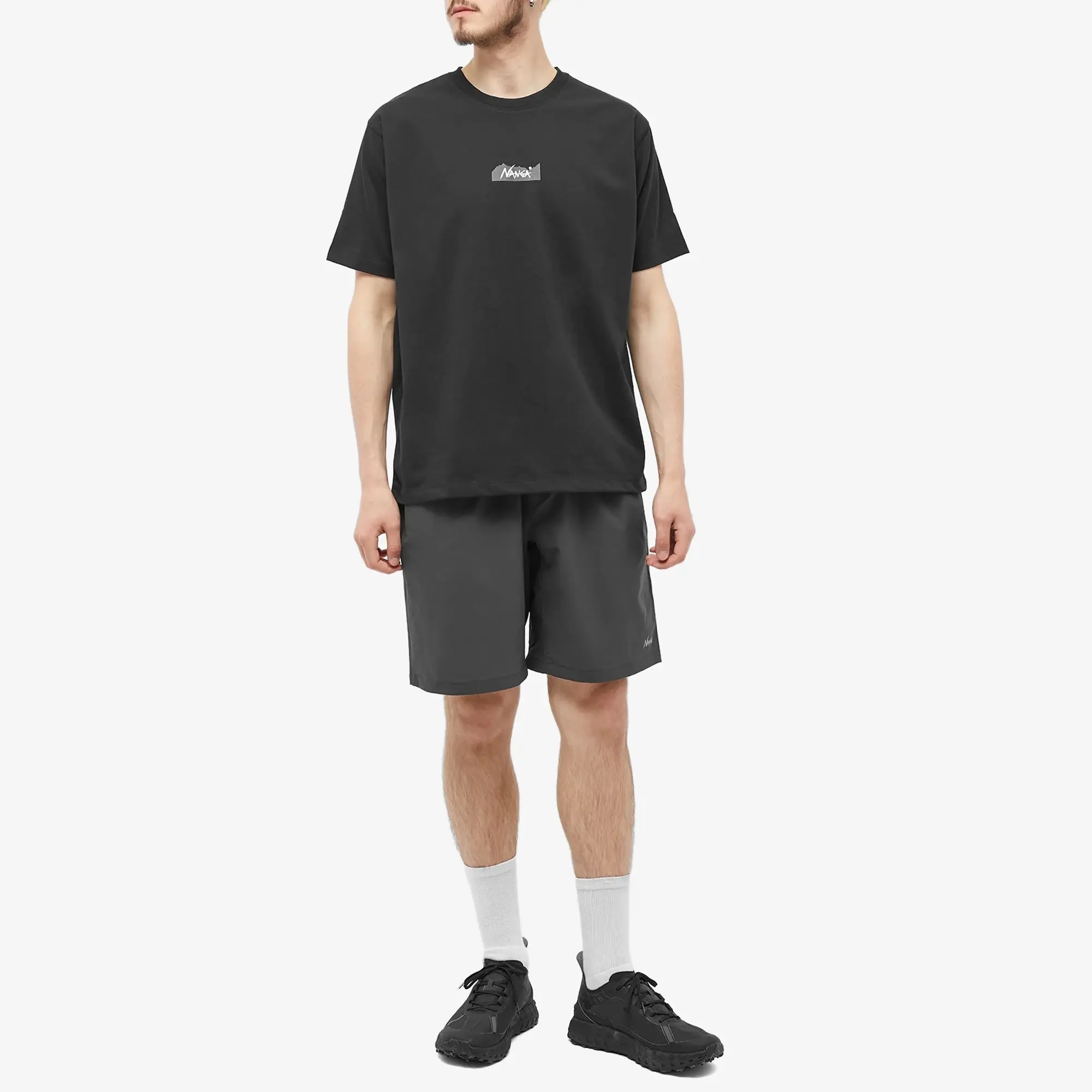 Nanga Men's Eco Hybrid Mt Logo T-Shirt Black