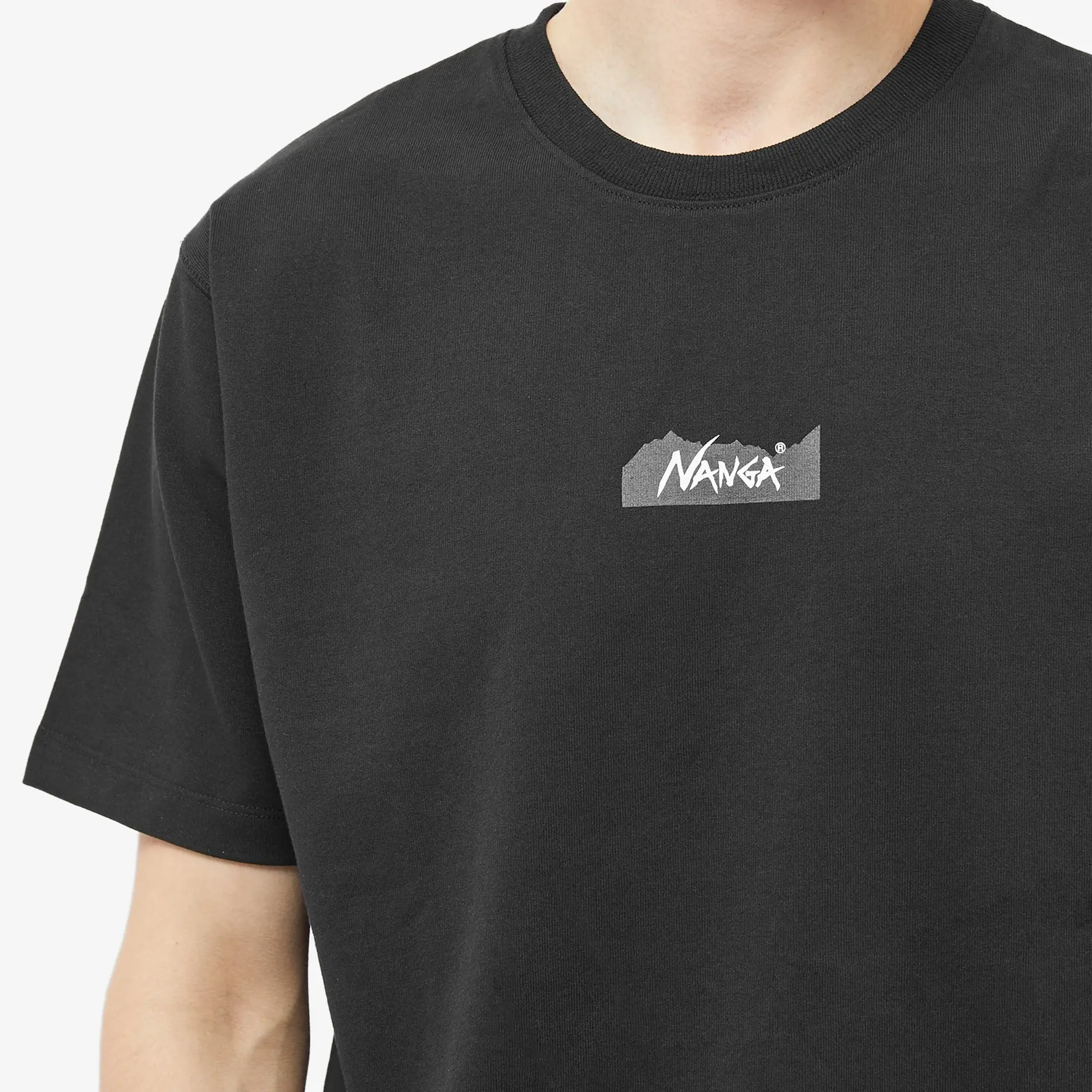 Nanga Men's Eco Hybrid Mt Logo T-Shirt Black