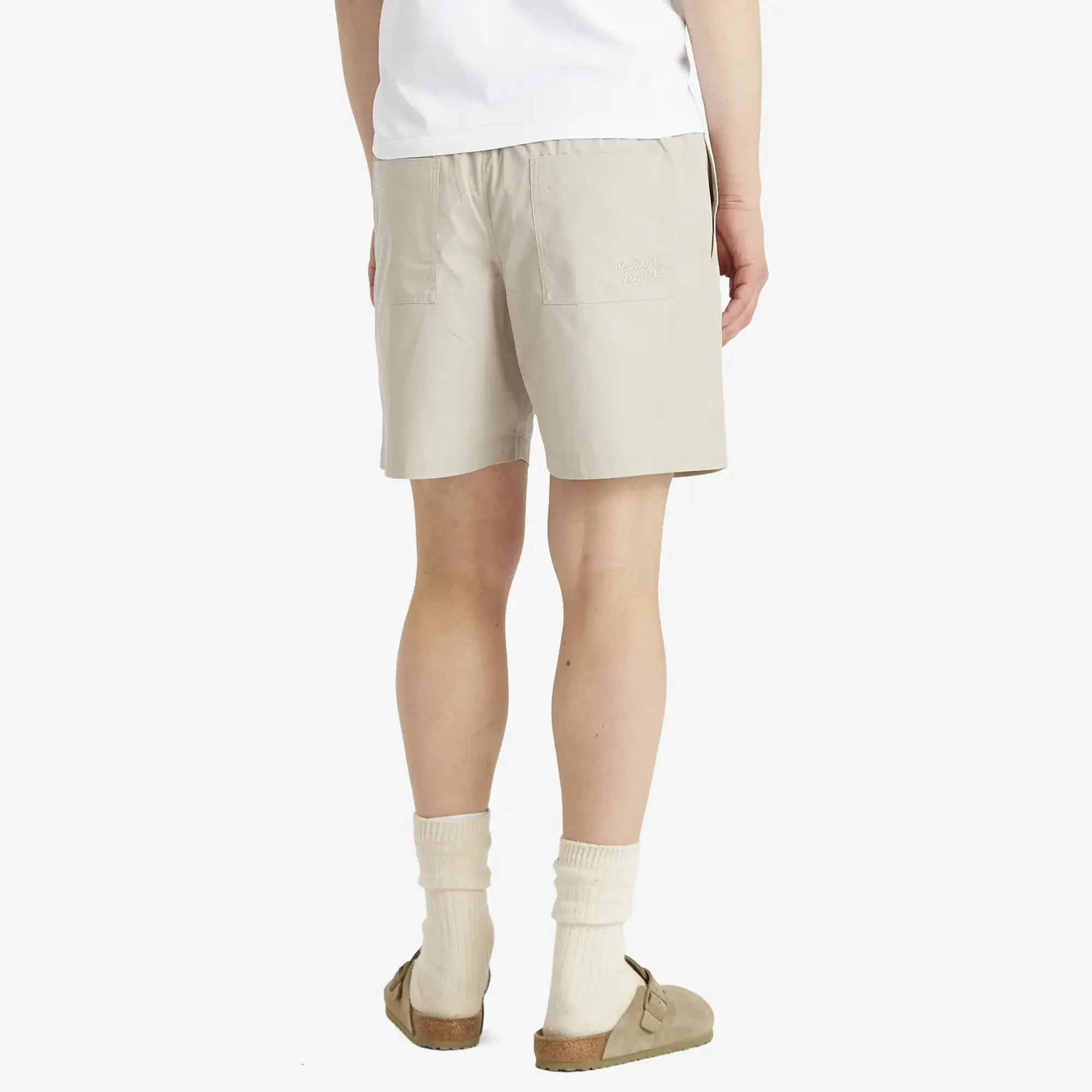 Maison Kitsune Handwriting Ripstop Shorts Truffle