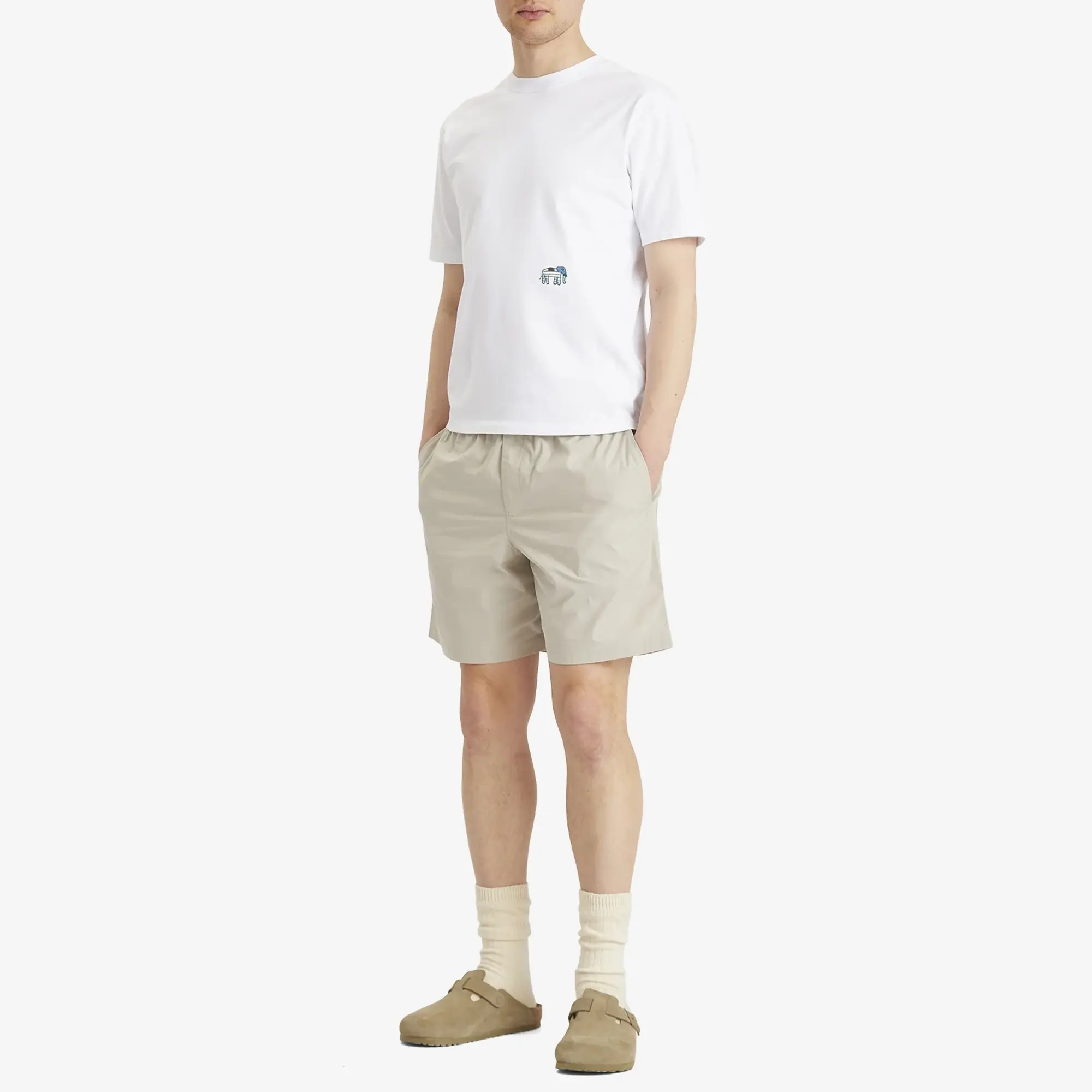 Maison Kitsune Handwriting Ripstop Shorts Truffle