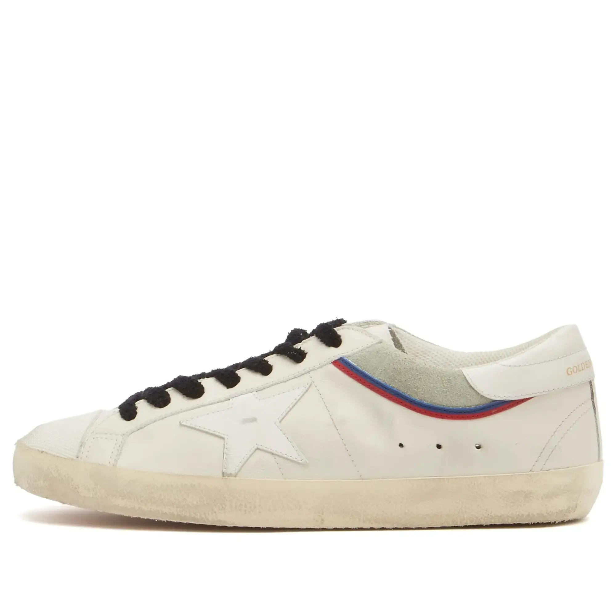 Golden Goose Men's Super Star Leather and Suede Sneaker White/Grey