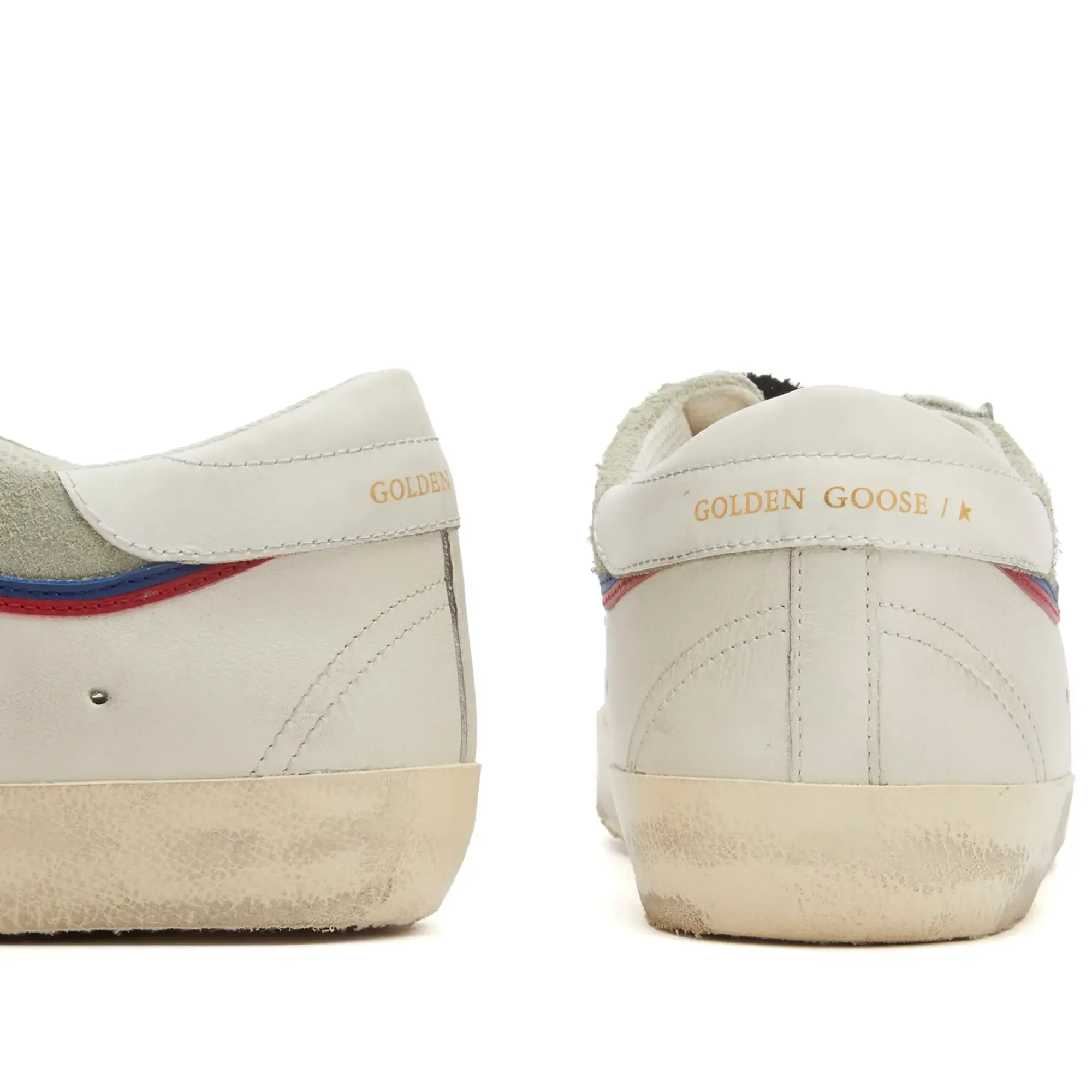Golden Goose Men's Super Star Leather and Suede Sneaker White/Grey