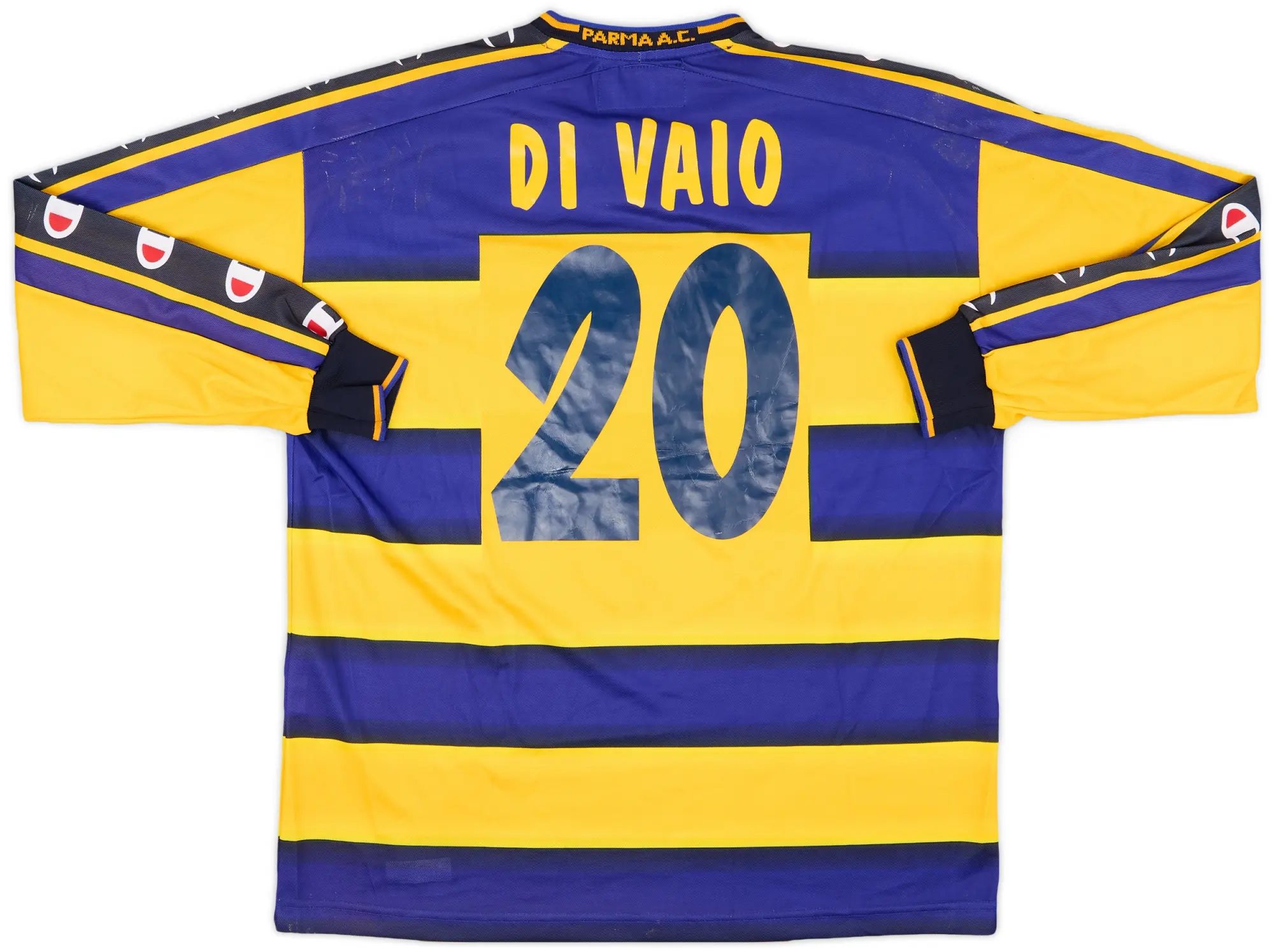 2001-02 Parma Match Issue Coppa Italia Home L/S Shirt Di Vaio #20