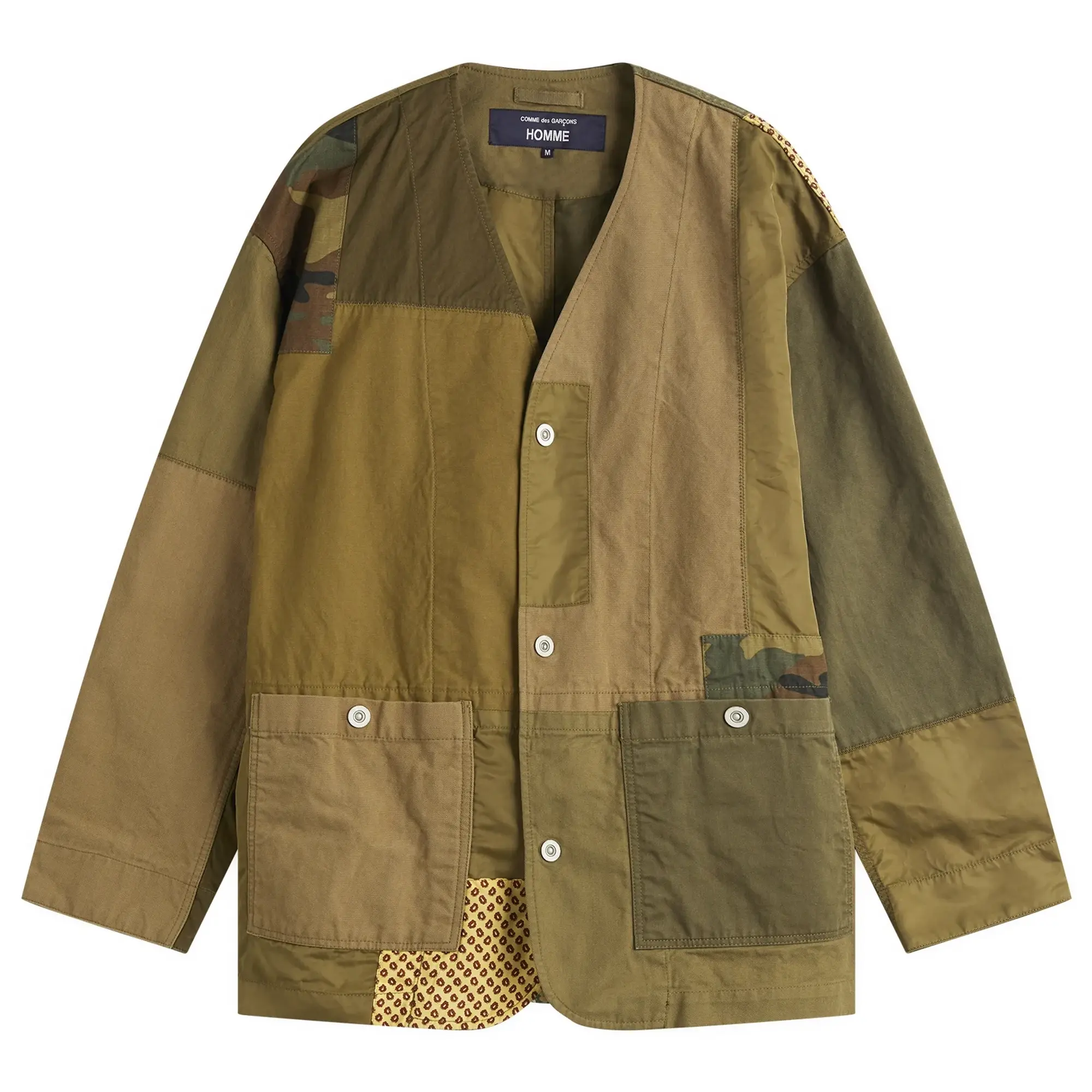 Comme des Garçons Homme Men's Garment Treated Multi Fabric Jacket Khaki