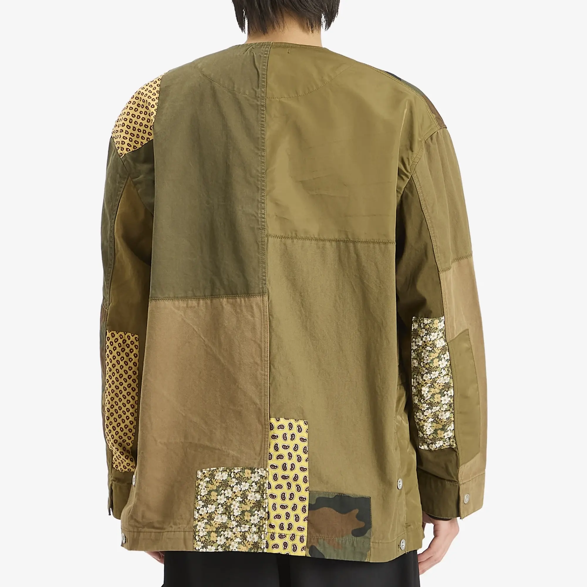 Comme des Garçons Homme Men's Garment Treated Multi Fabric Jacket Khaki