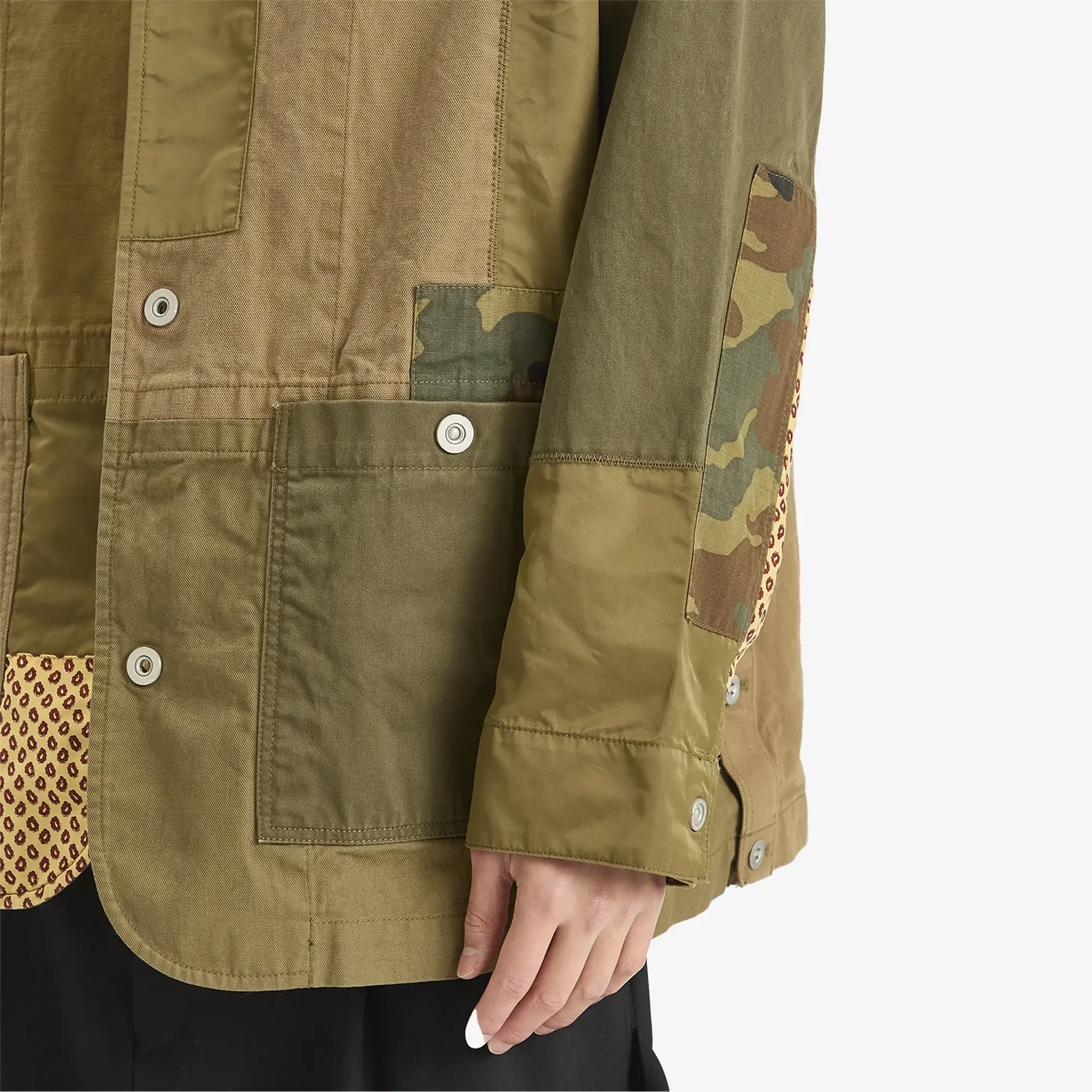 Comme des Garçons Homme Men's Garment Treated Multi Fabric Jacket Khaki