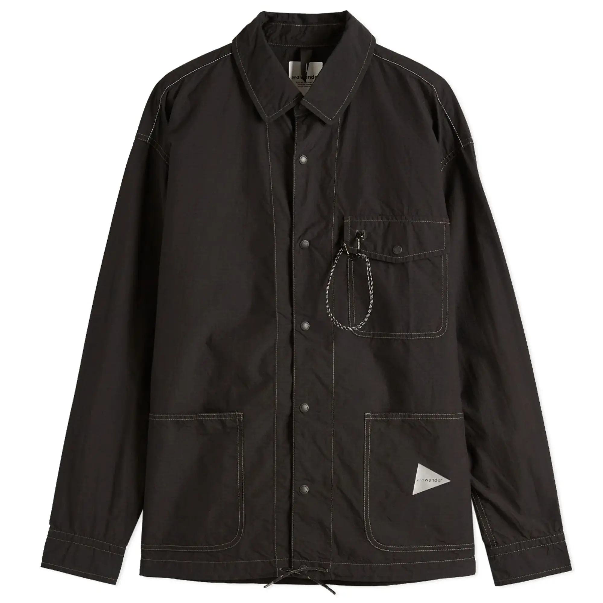 and wander Men's Cordura Cotton Ripstop Shirt Jacket Black