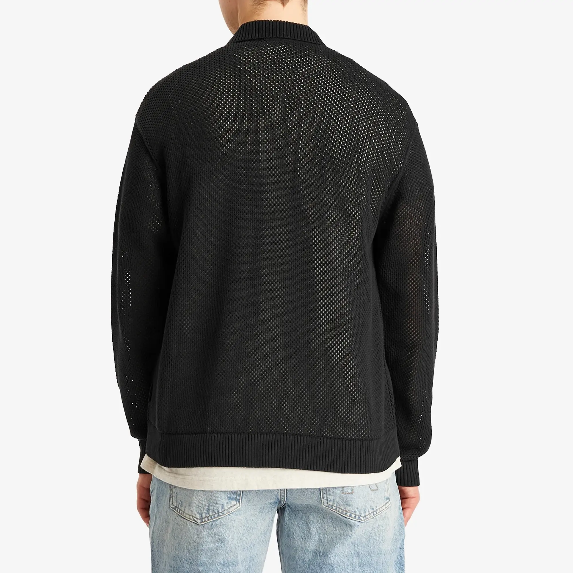 Represent Men's Long Sleeve Mesh Knit Shirt Jet Black
