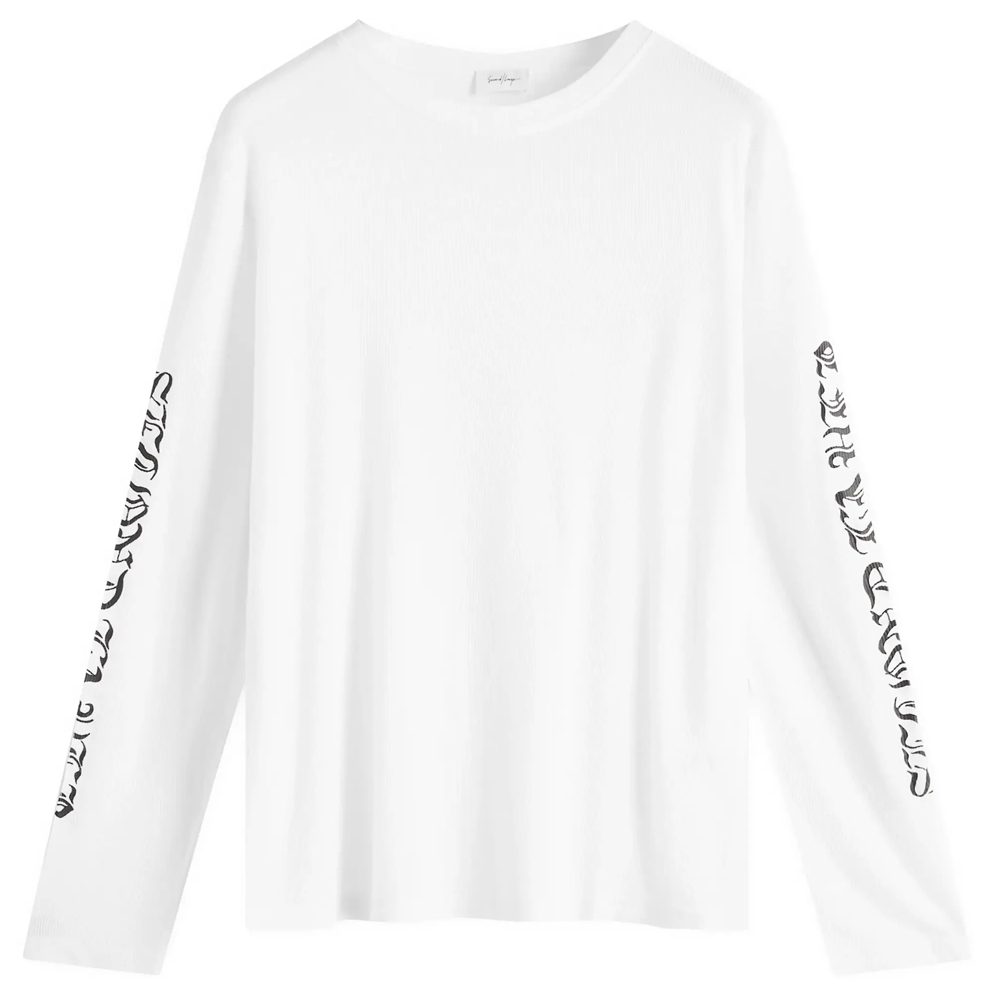 Second/Layer Men's Destroyed Skate Wave Long Sleeve T-Shirt White