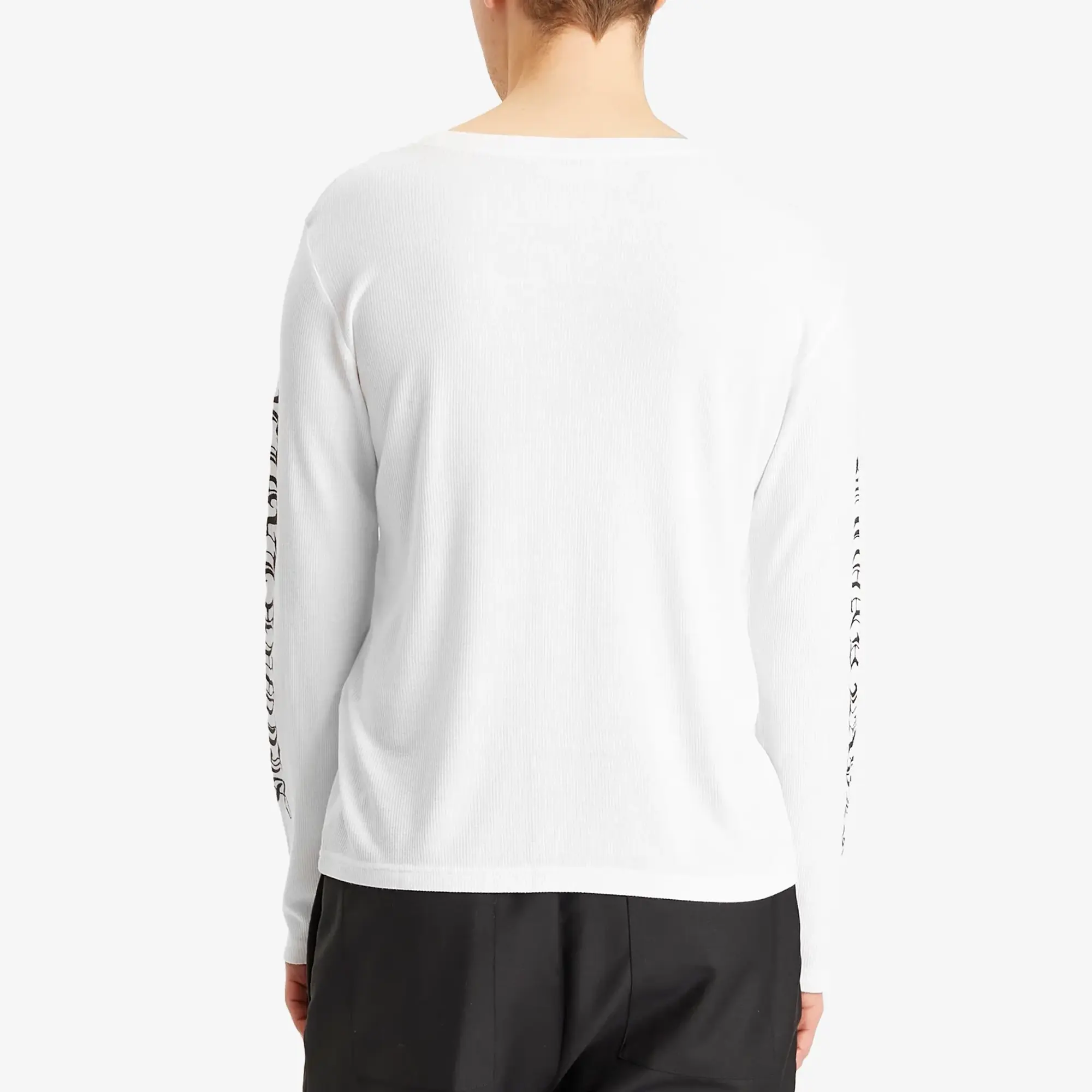Second/Layer Men's Destroyed Skate Wave Long Sleeve T-Shirt White