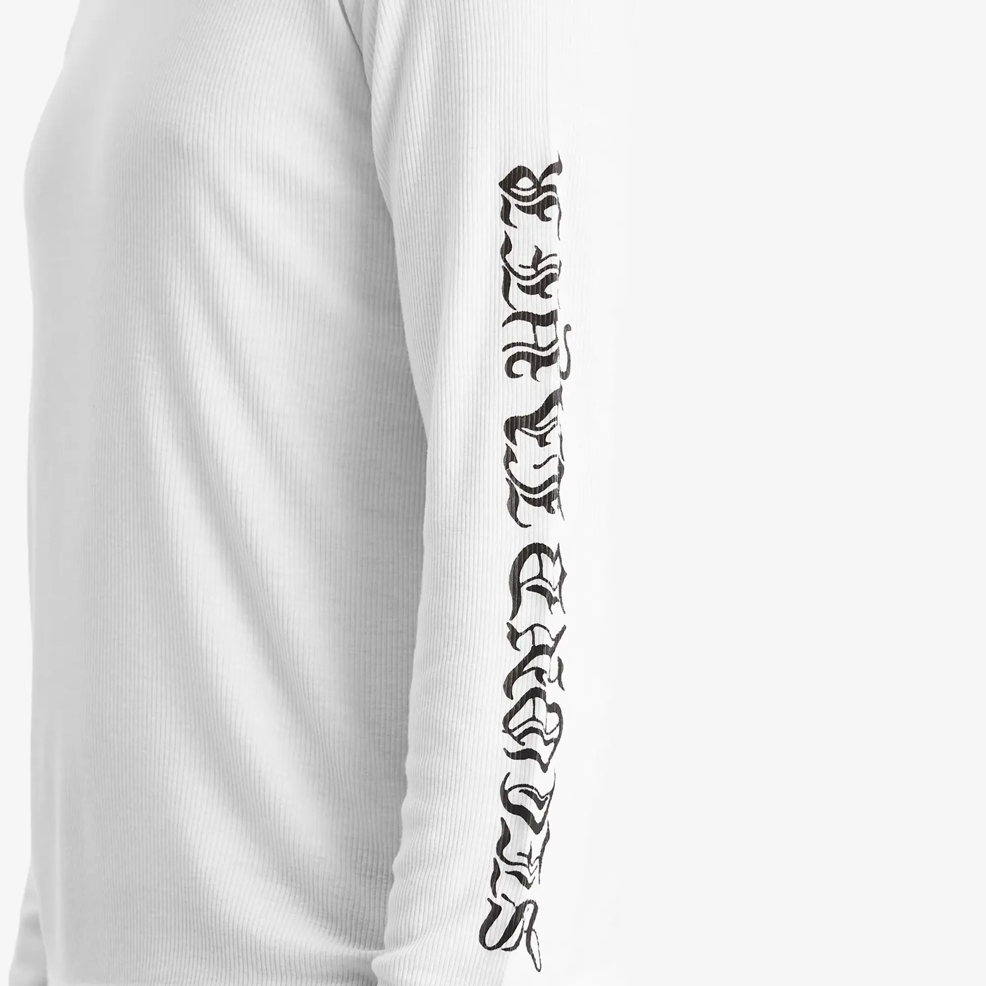Second/Layer Men's Destroyed Skate Wave Long Sleeve T-Shirt White