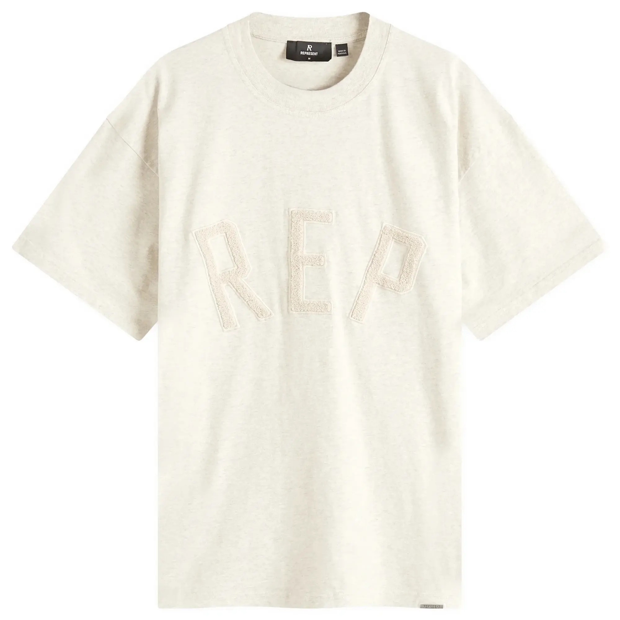 Represent Men's Rep Applique T-Shirt Ice Grey Marl