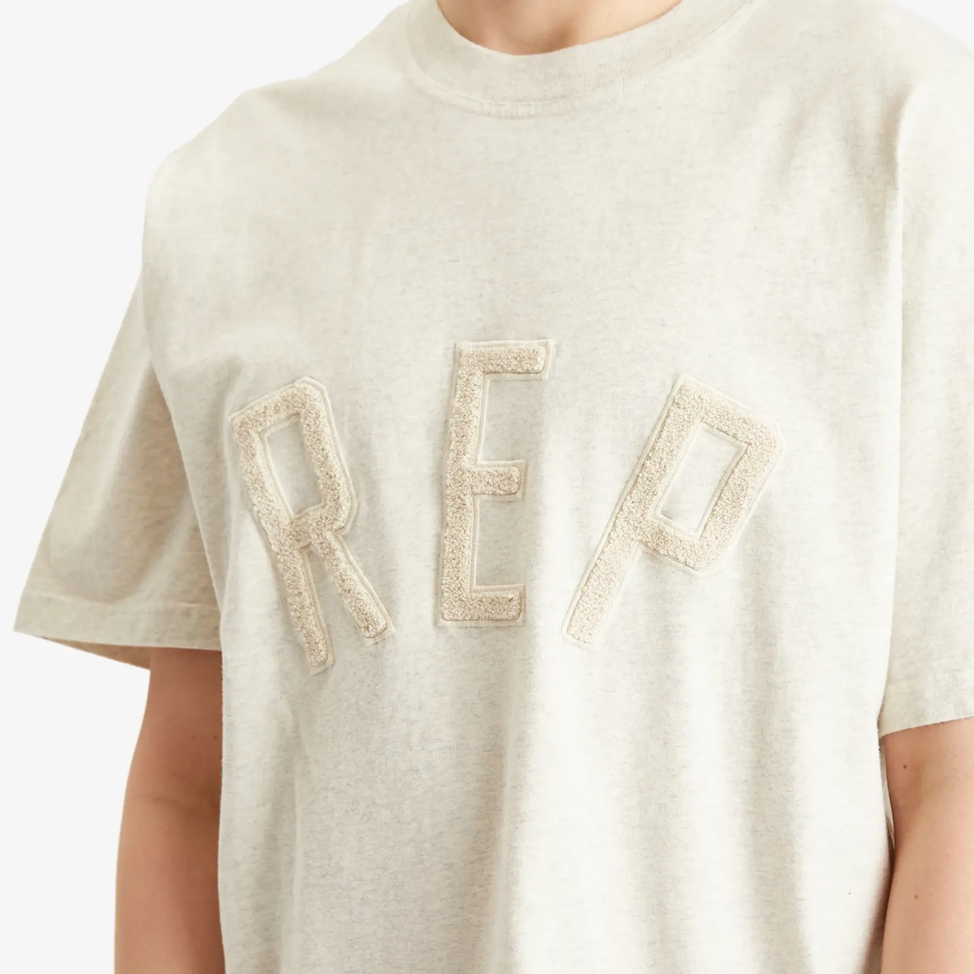 Represent Men's Rep Applique T-Shirt Ice Grey Marl