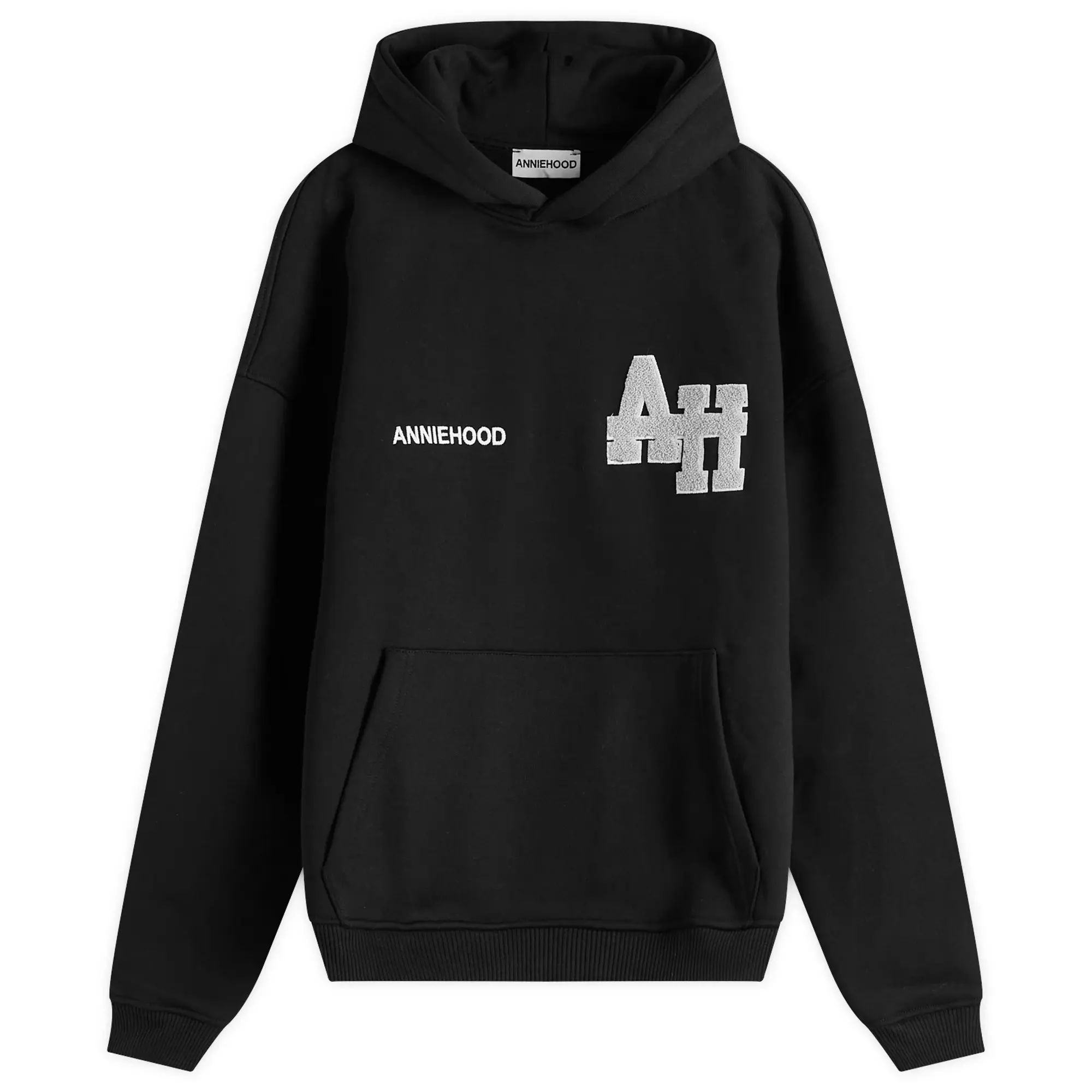 ANNIE HOOD Men's College Hoodie Black