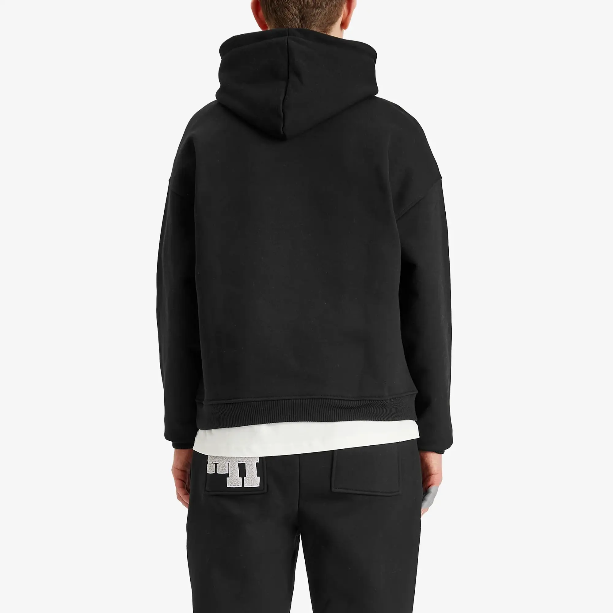 ANNIE HOOD Men's College Hoodie Black