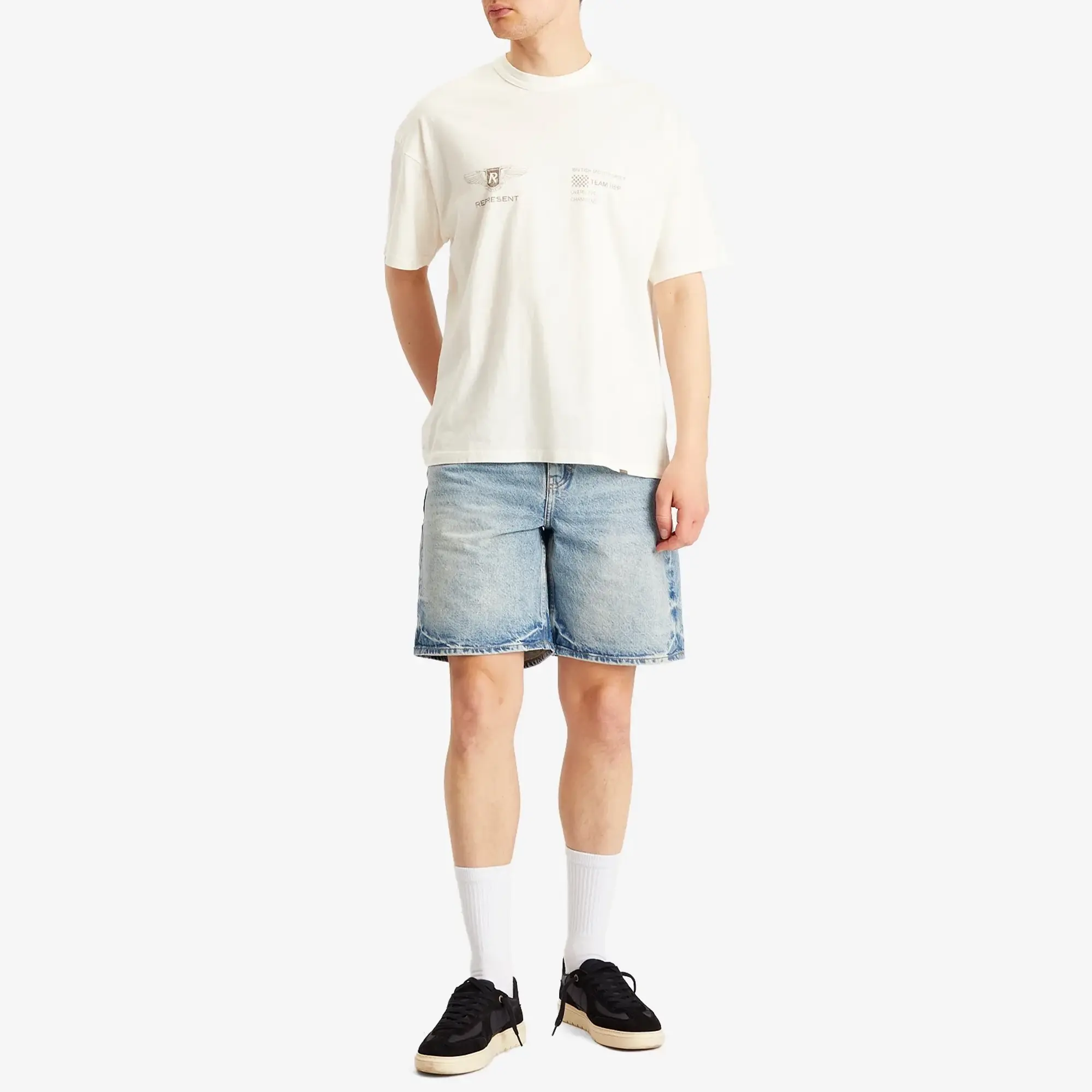 Represent Men's Tailored Denim Shorts Blue