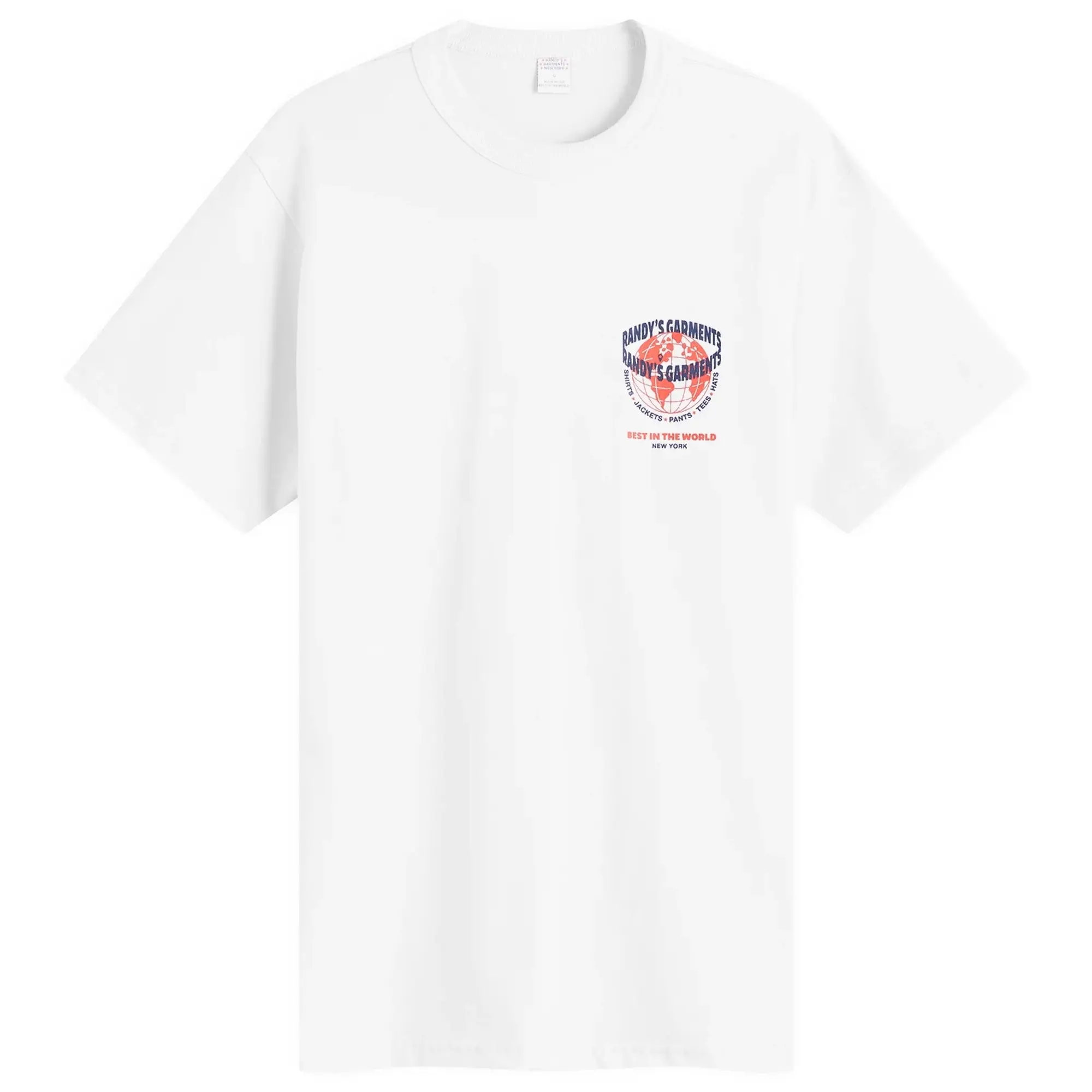 Randy's Garments Men's World Graphic T-Shirt White