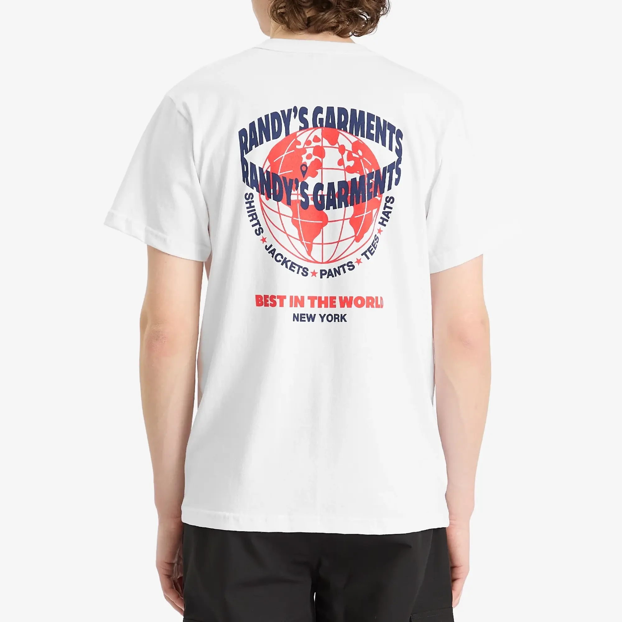 Randy's Garments Men's World Graphic T-Shirt White