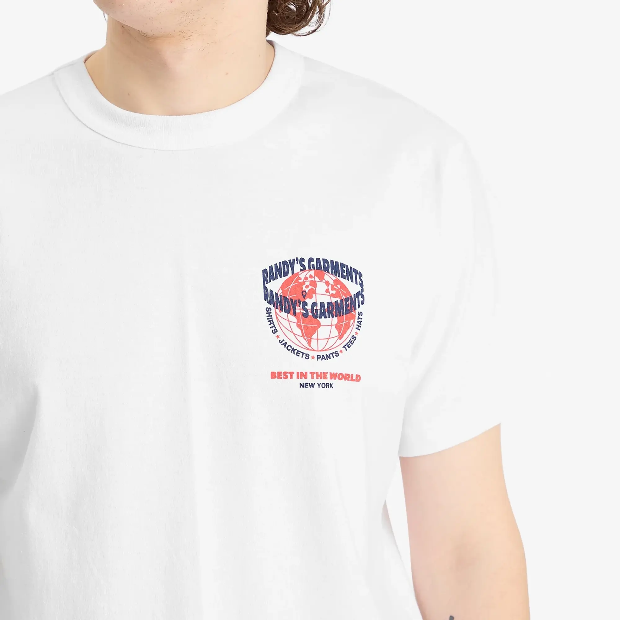 Randy's Garments Men's World Graphic T-Shirt White