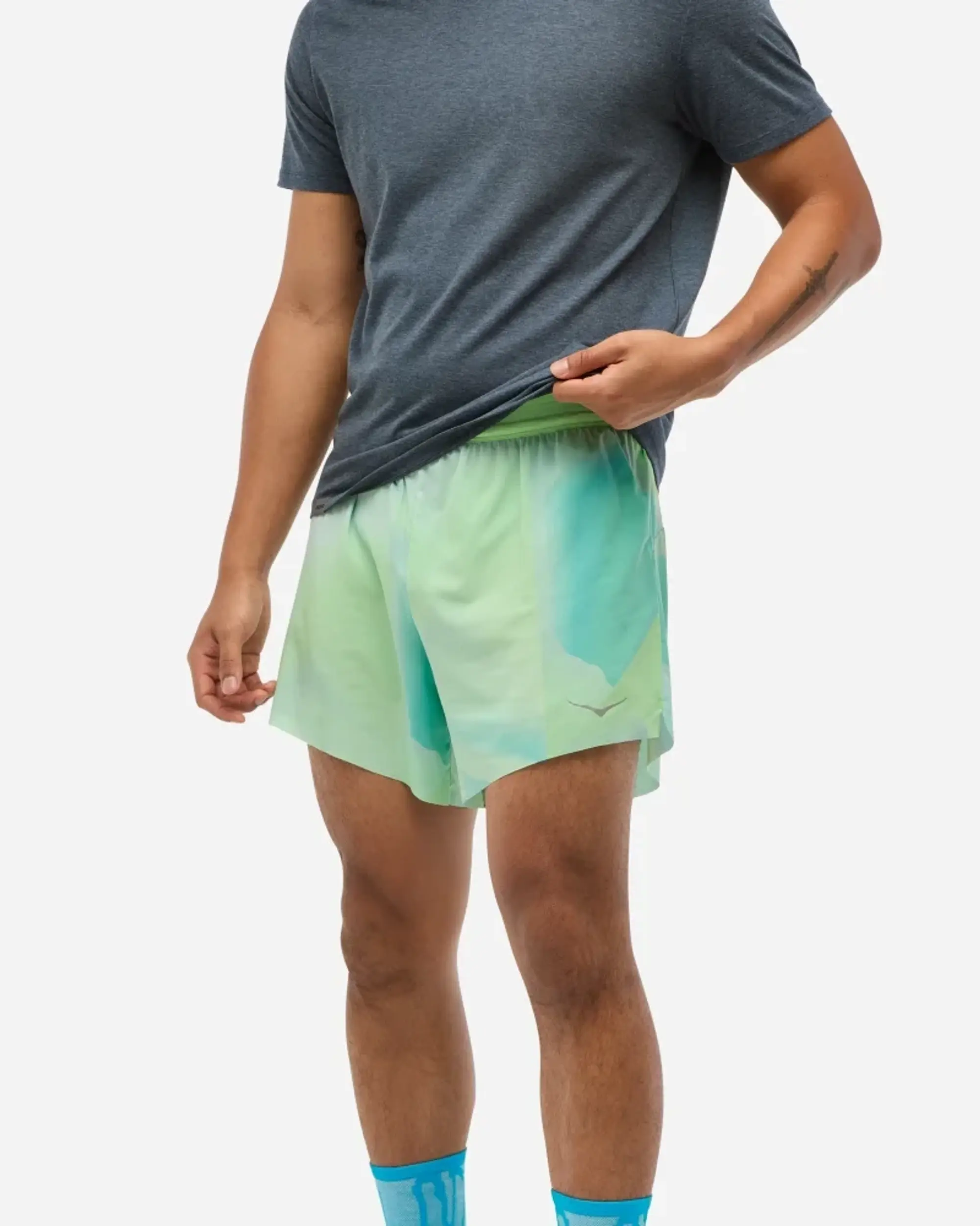 Hoka Men's Glide 5'' Short With Brief In Tart Apple Mist