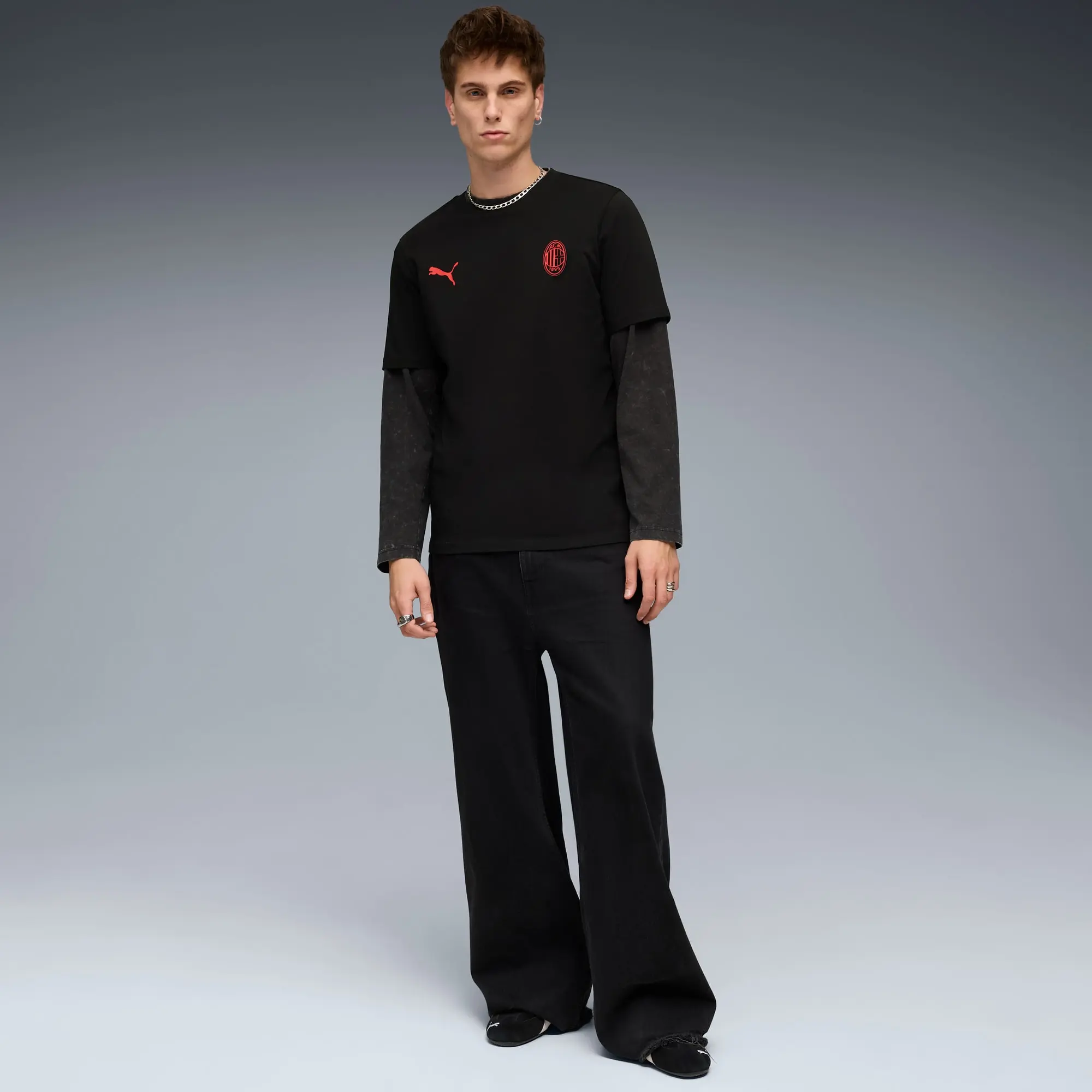 PUMA AC Milan Ftblessentials T-Shirt Men, Black/For All Time Red, size 3XL