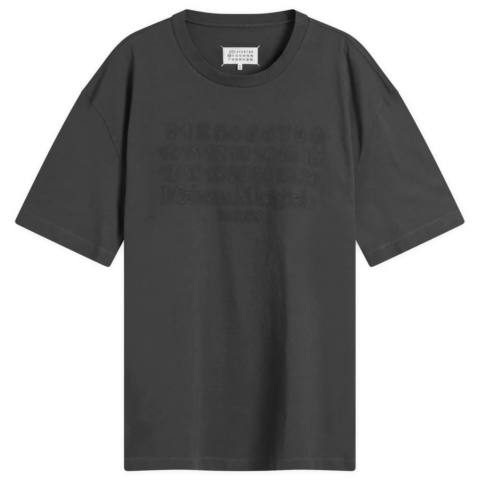 Maison Margiela Men's Numbers Jersey T-Shirt Washed Black