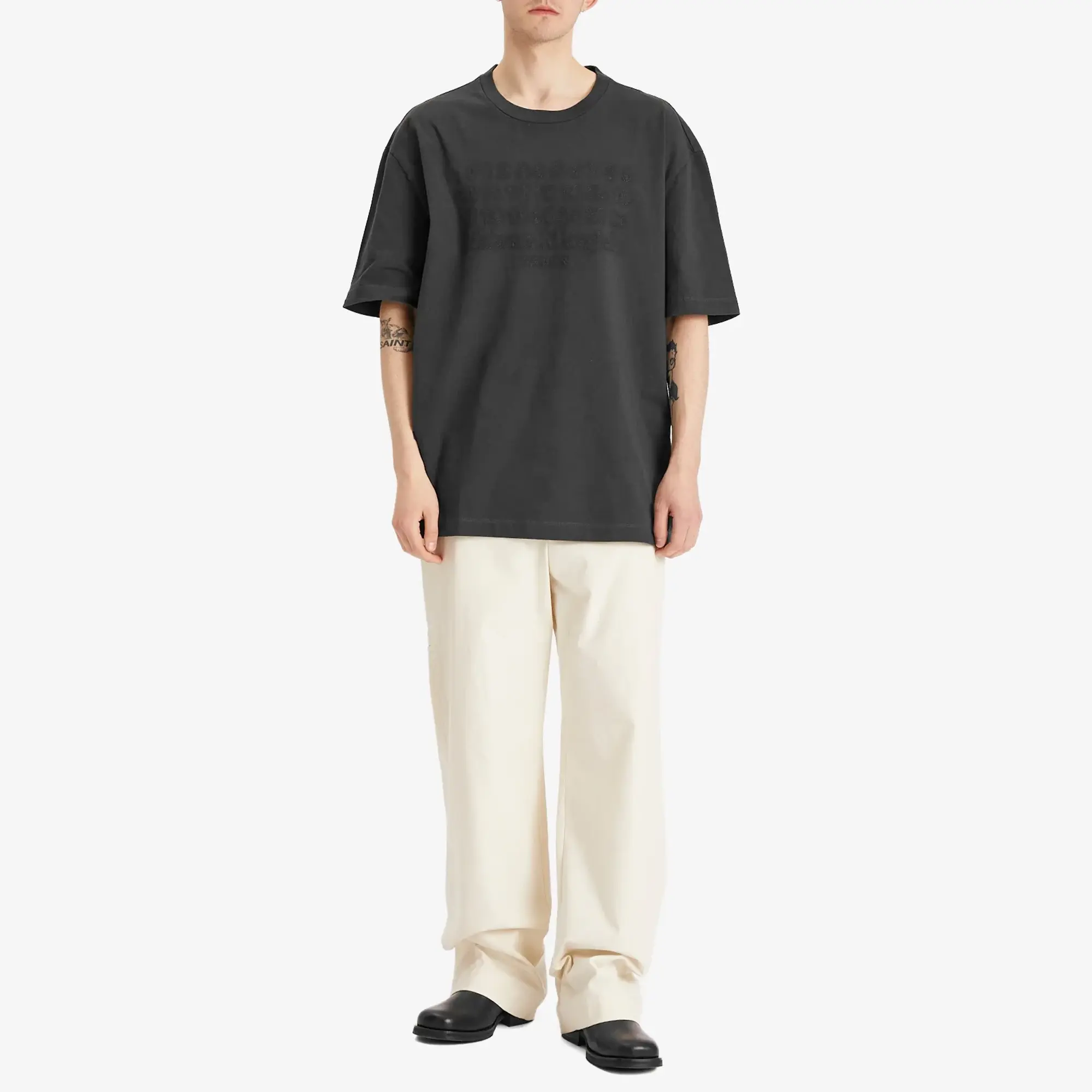 Maison Margiela Men's Numbers Jersey T-Shirt Washed Black