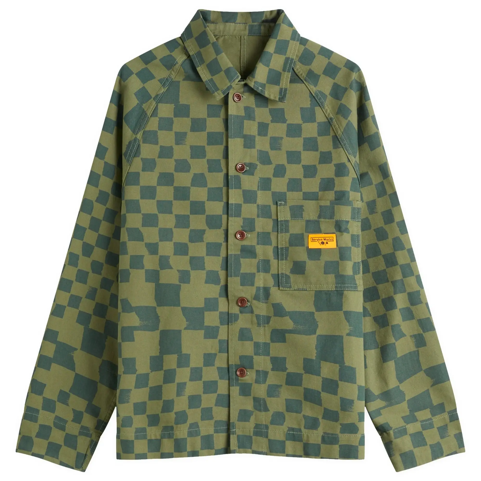Service Works Men's Drill Printed Foh Jacket Olive Checker