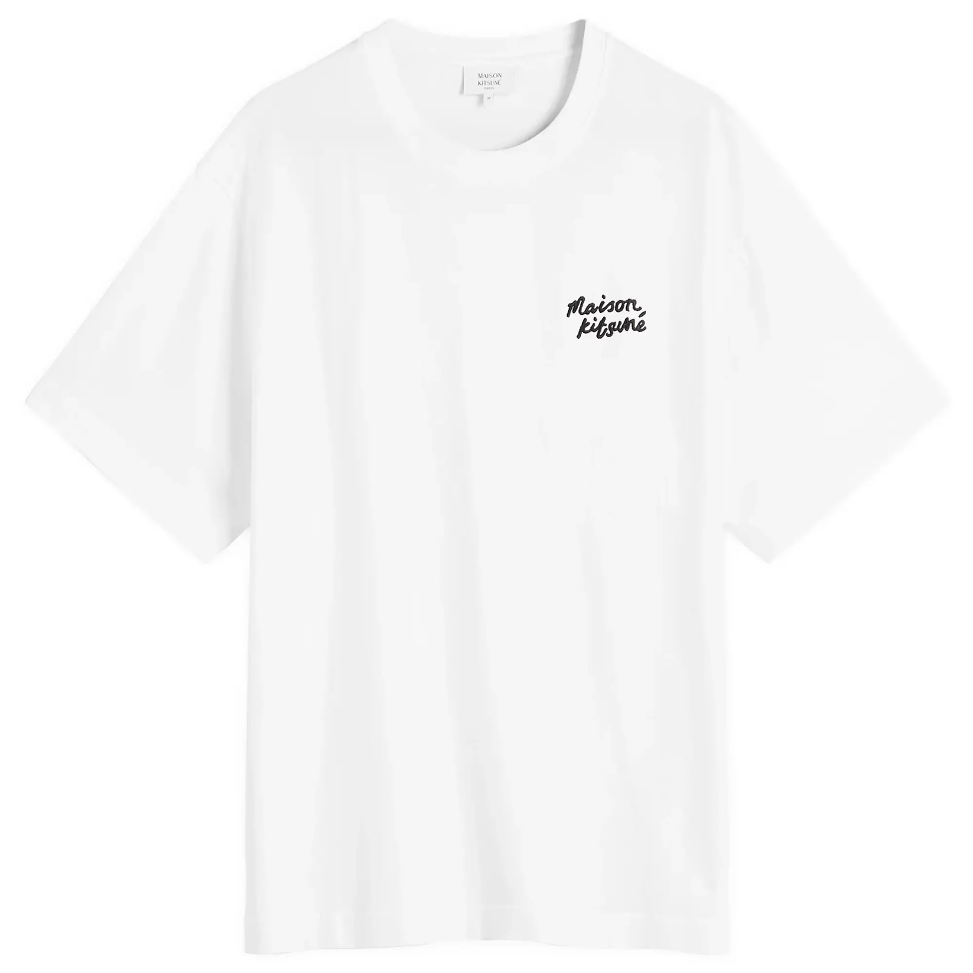 Maison Kitsune Handwriting Embroidery Oversize T-Shirt White/Black