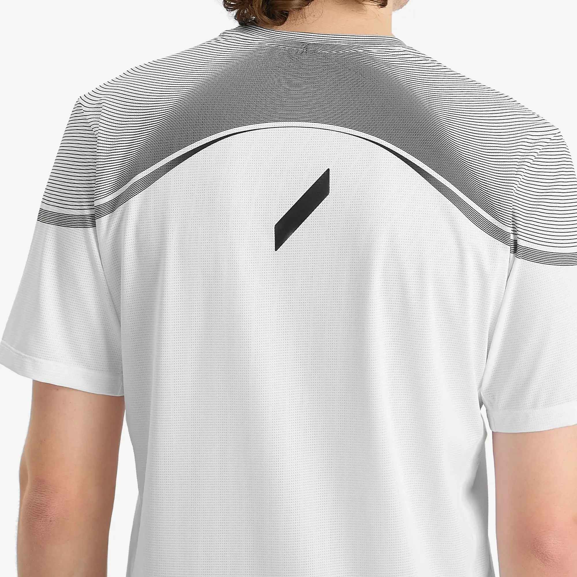 SOAR Men's Printed Tech T-Shirt White/Black Stripe