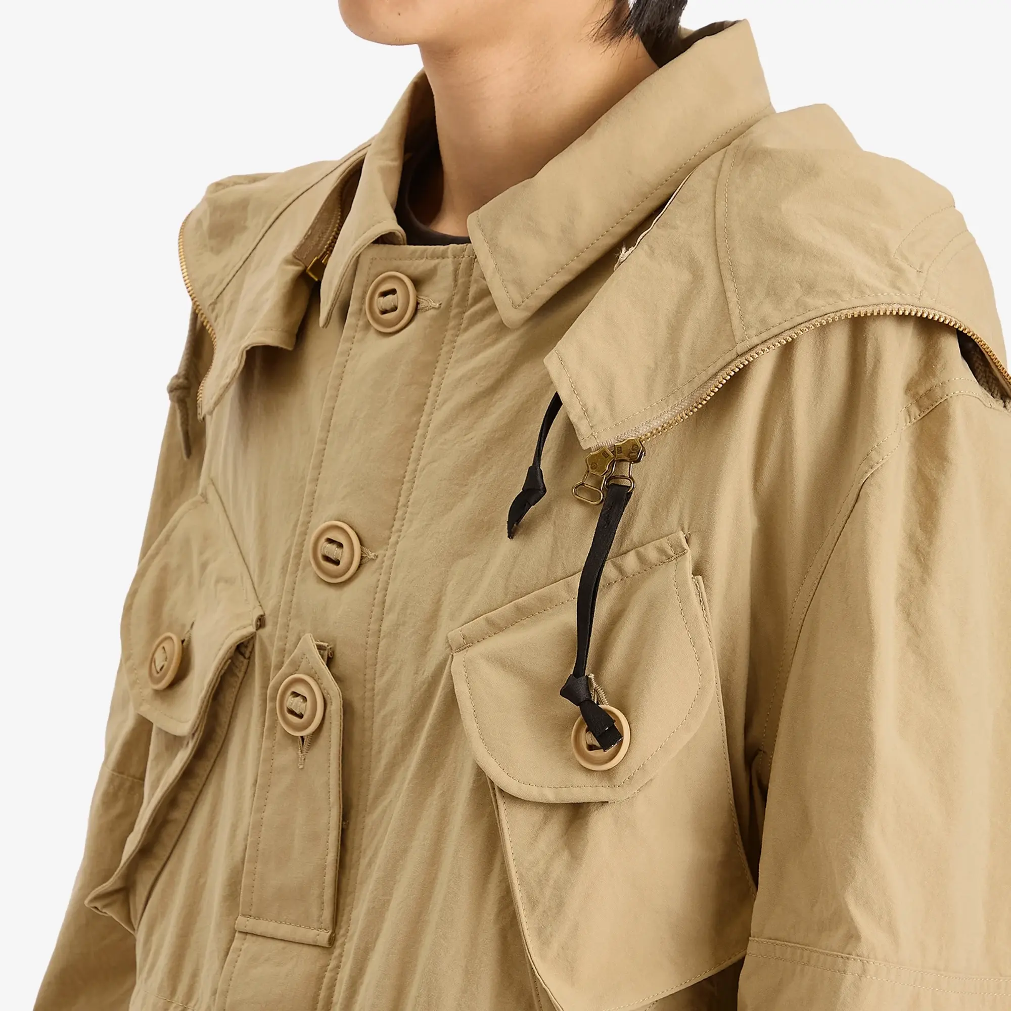 Junya Watanabe MAN Men's x C.P Company Nylon Oxford Goggle Jacket Beige