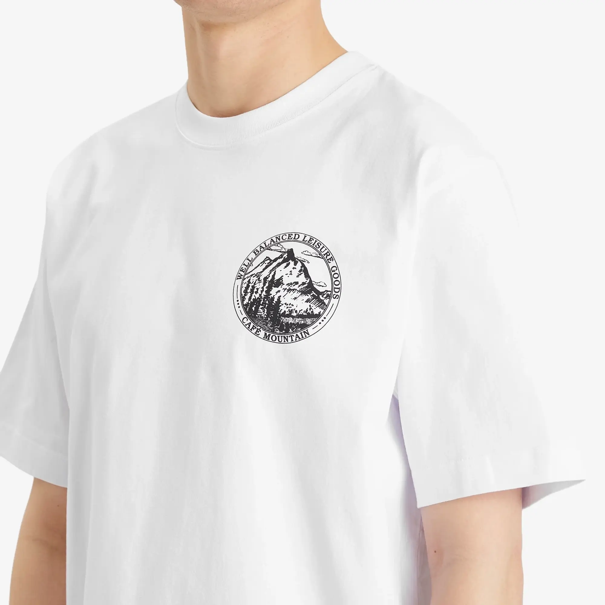 Café Mountain Men's Members Stamp T-Shirt Natural