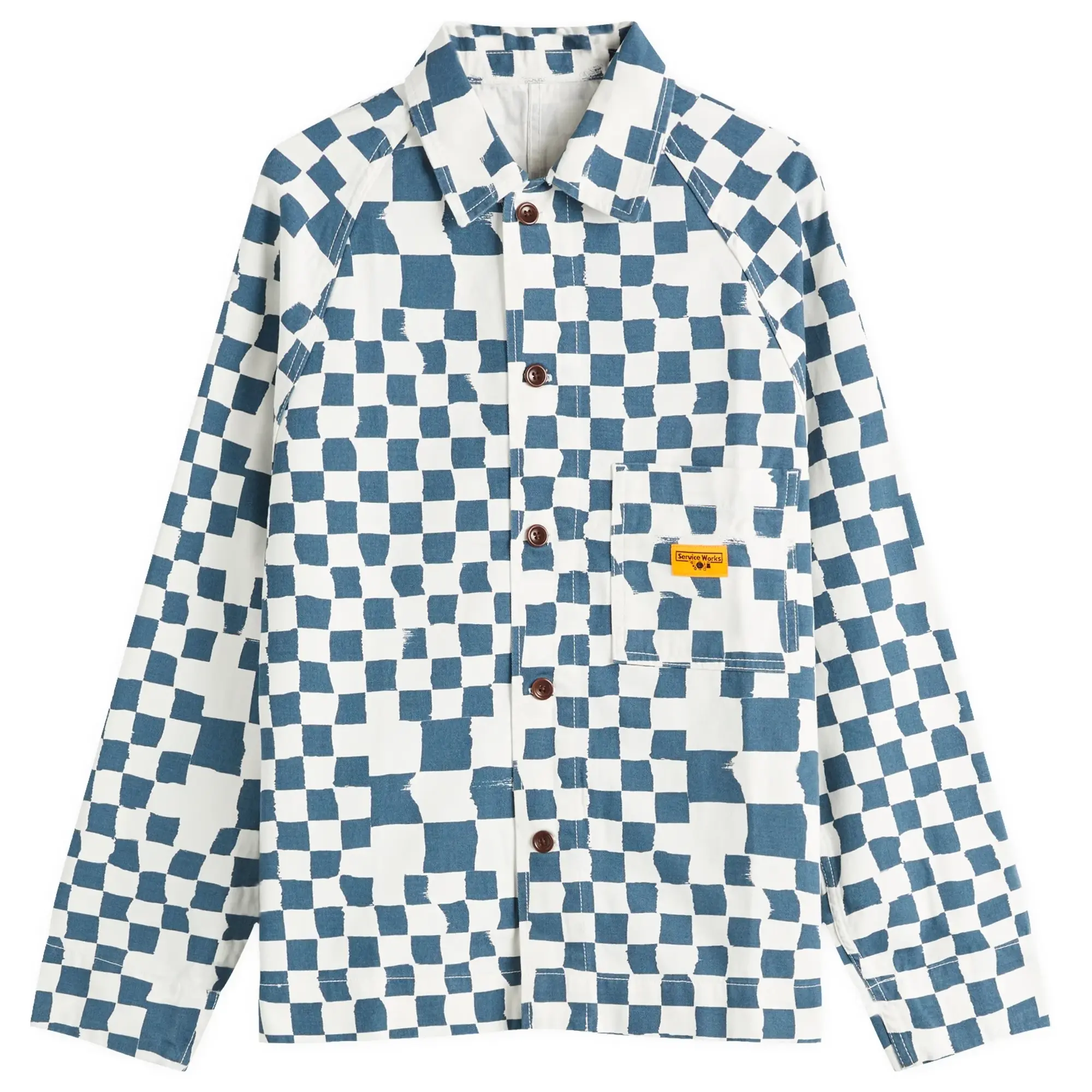 Service Works Men's Drill Printed Foh Jacket Teal Checker