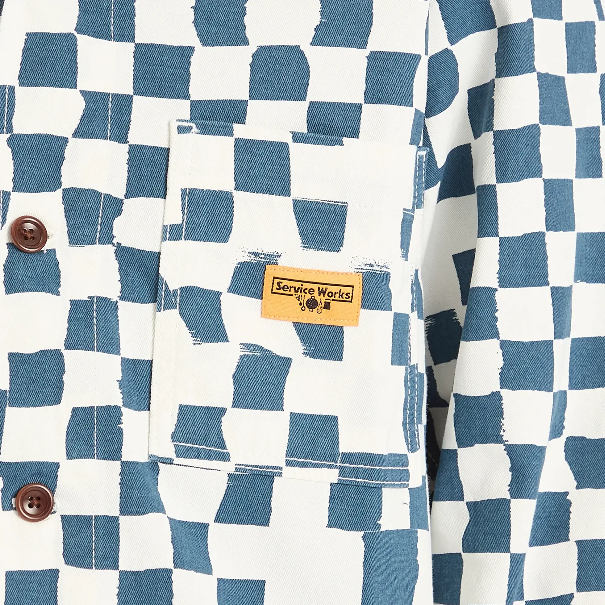 Service Works Men's Drill Printed Foh Jacket Teal Checker