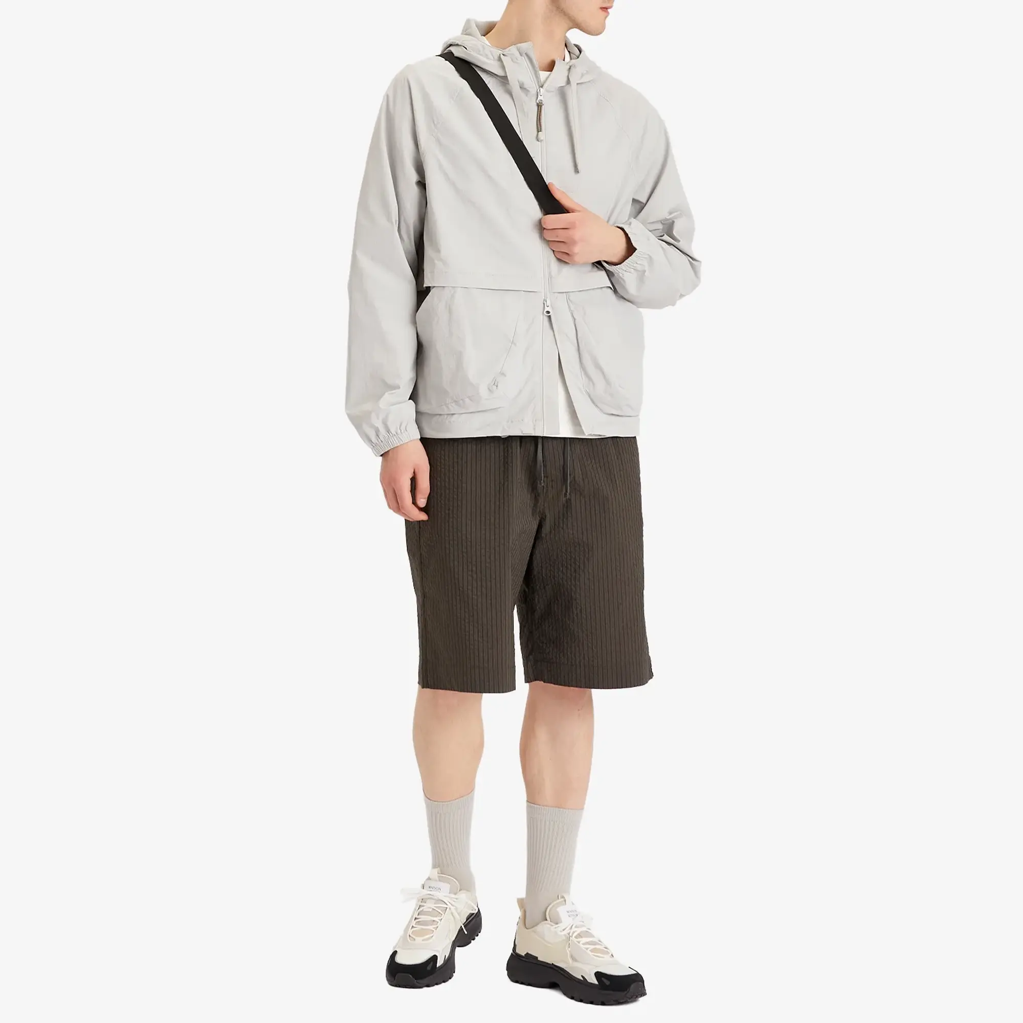 Maison Kitsune Elasticated Seersucker Bermuda Shorts Ranger Green