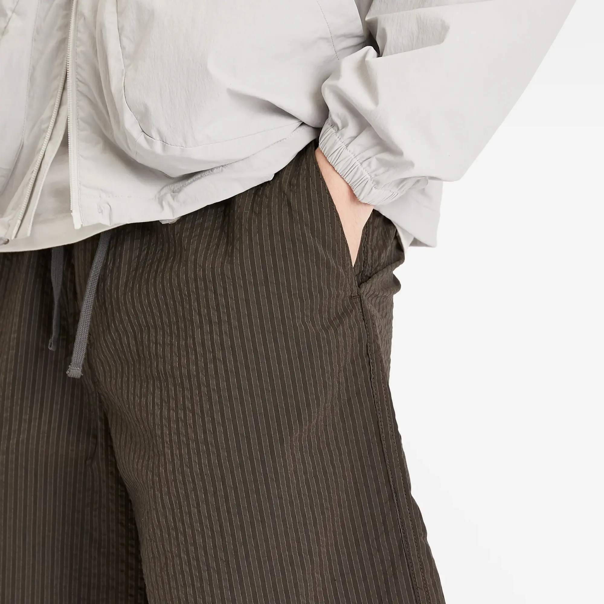Maison Kitsune Elasticated Seersucker Bermuda Shorts Ranger Green
