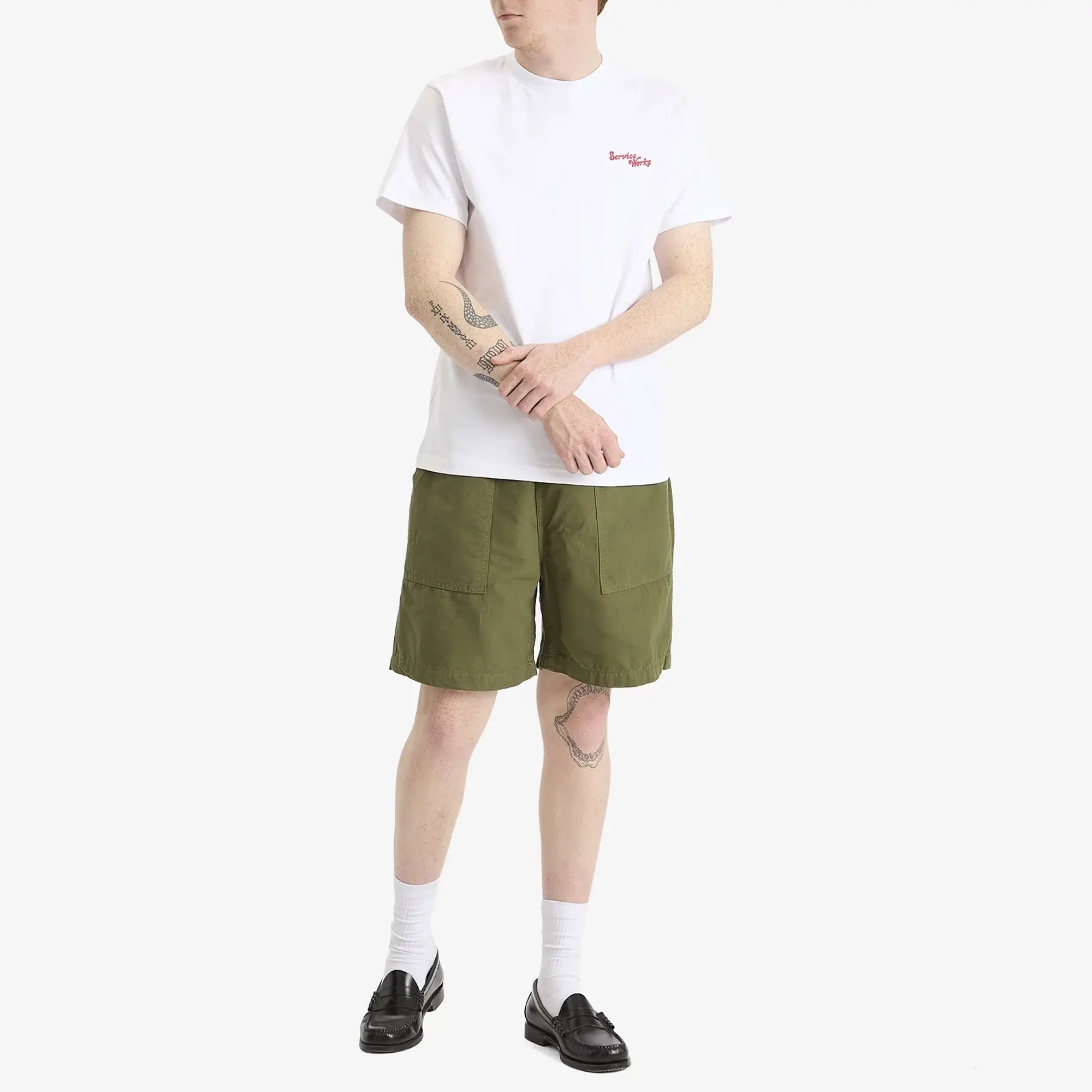 Service Works Men's Canvas Chef Short Olive