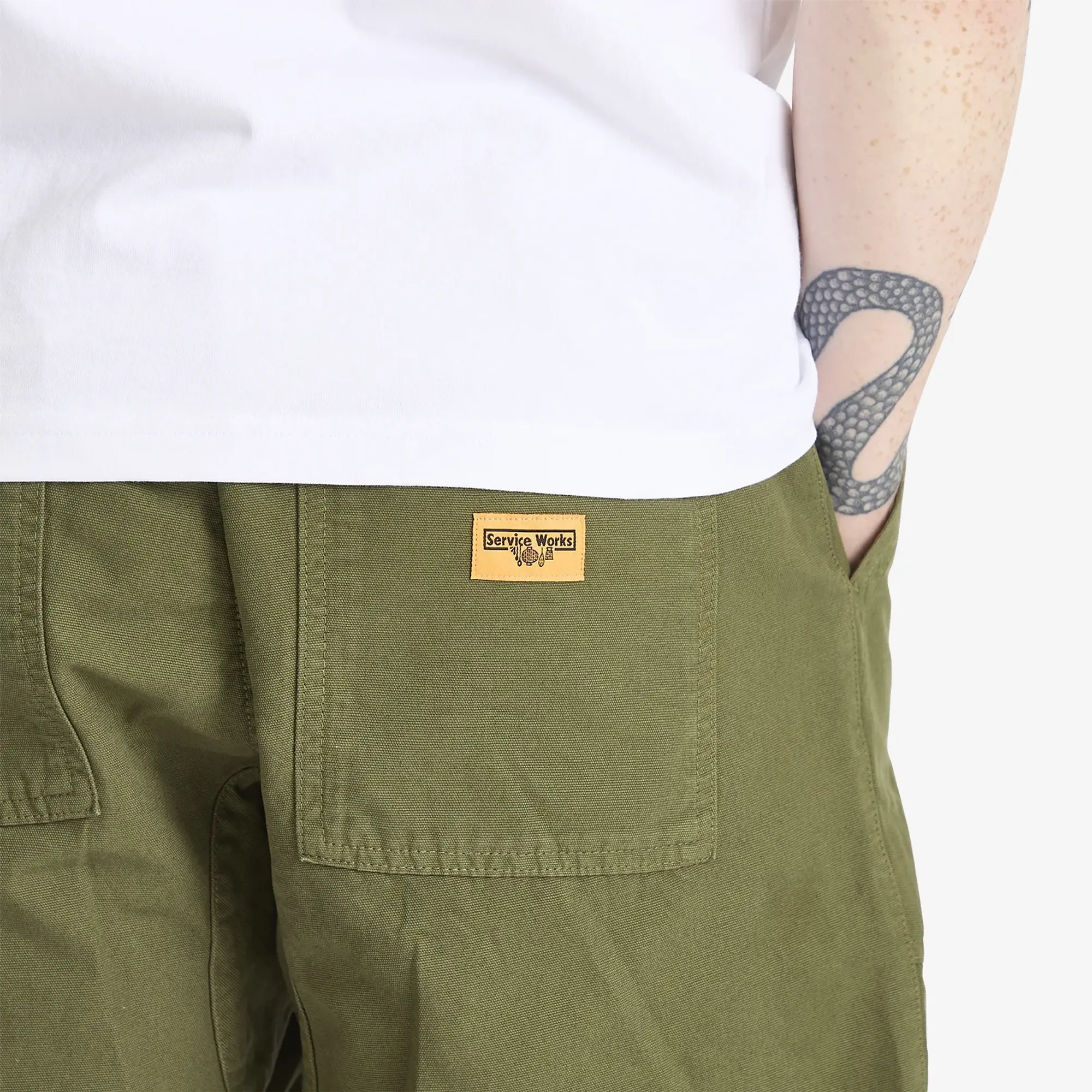 Service Works Men's Canvas Chef Short Olive