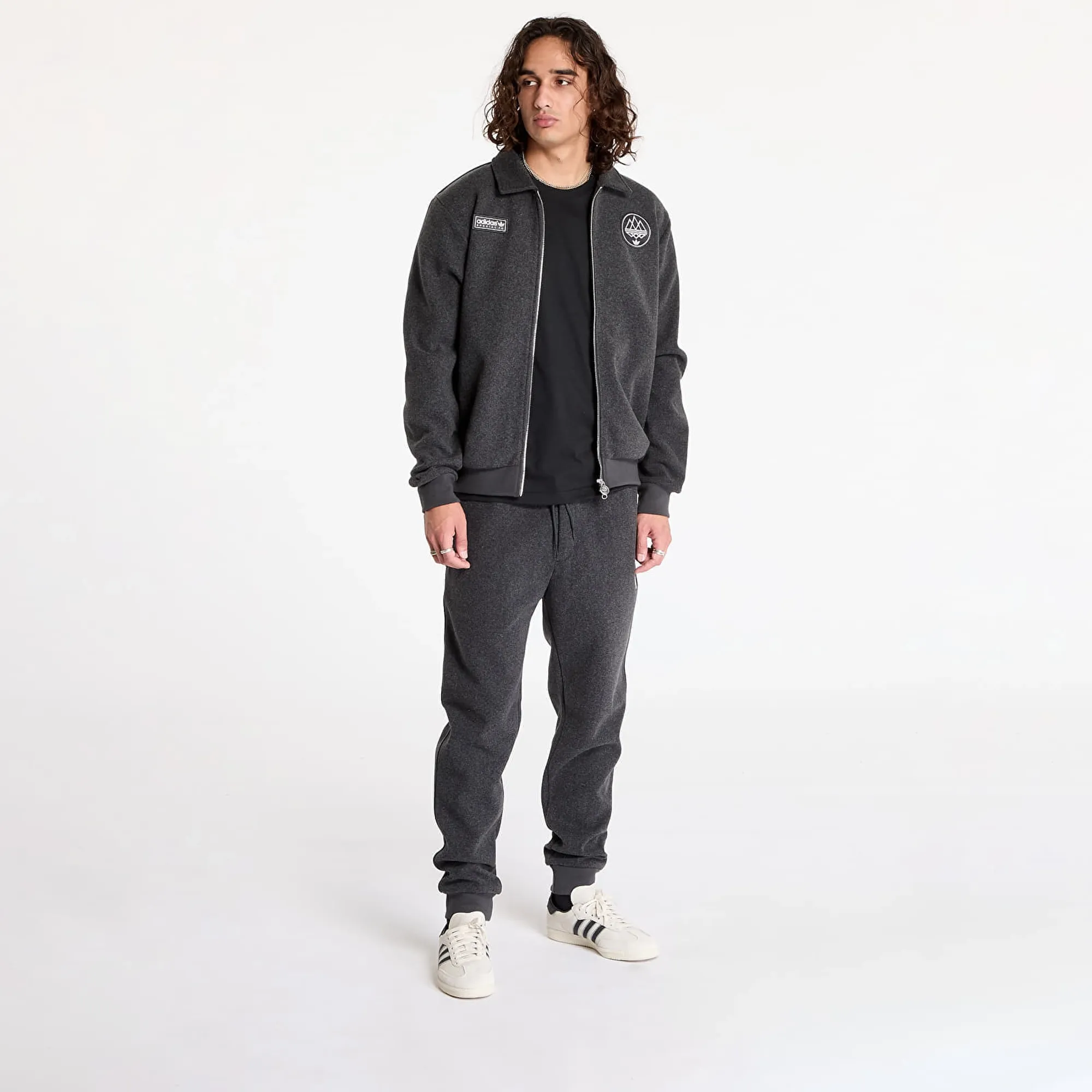 【値下げ不可】ダルクスポーツ ZIP モックネックジャケット グレー S Jacket Adidas Spezial Fleece Track Top Dark Grey Heather S