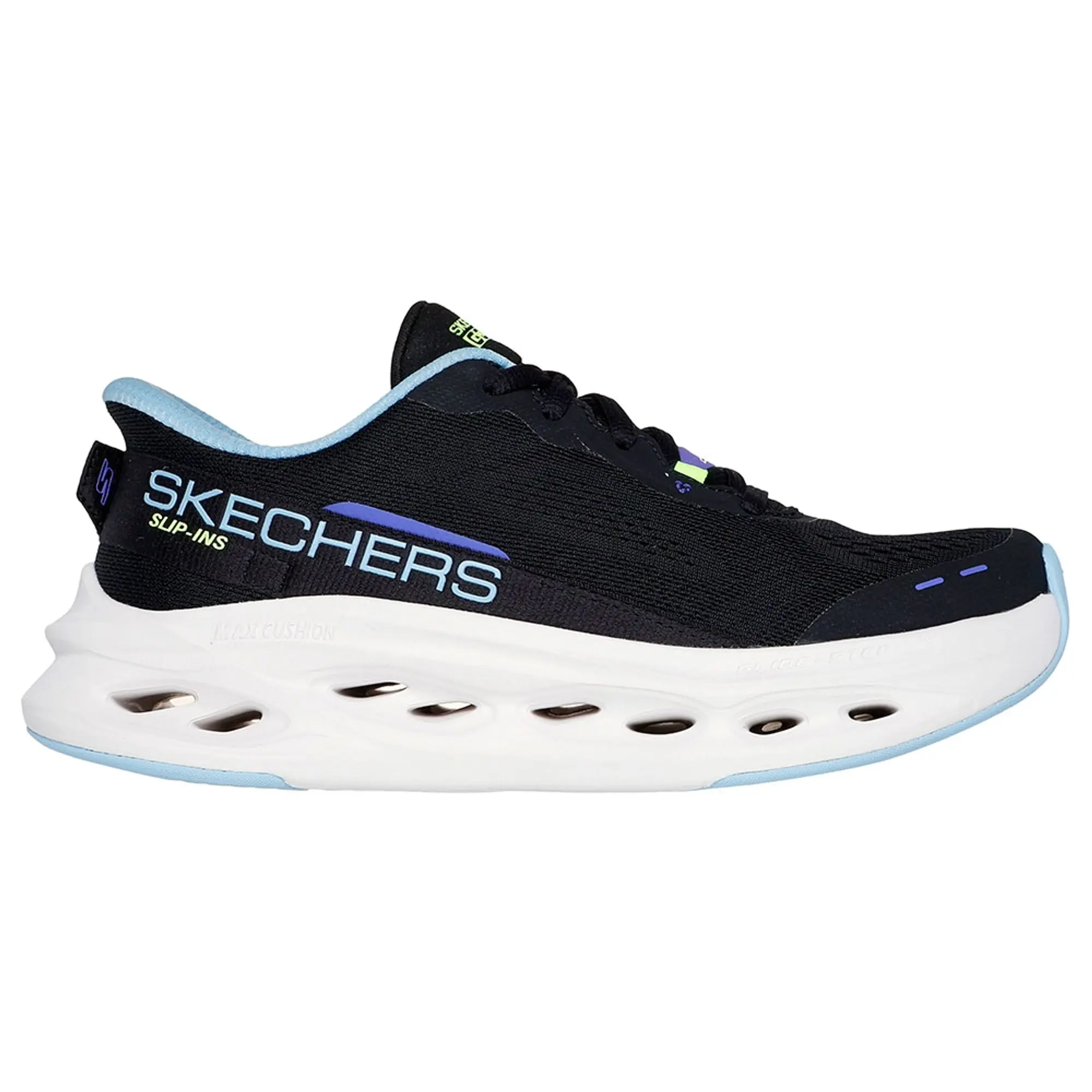 Skechers Women's Slip-ins: Max Cushioning Glide-Step Sneaker in Black/Blue