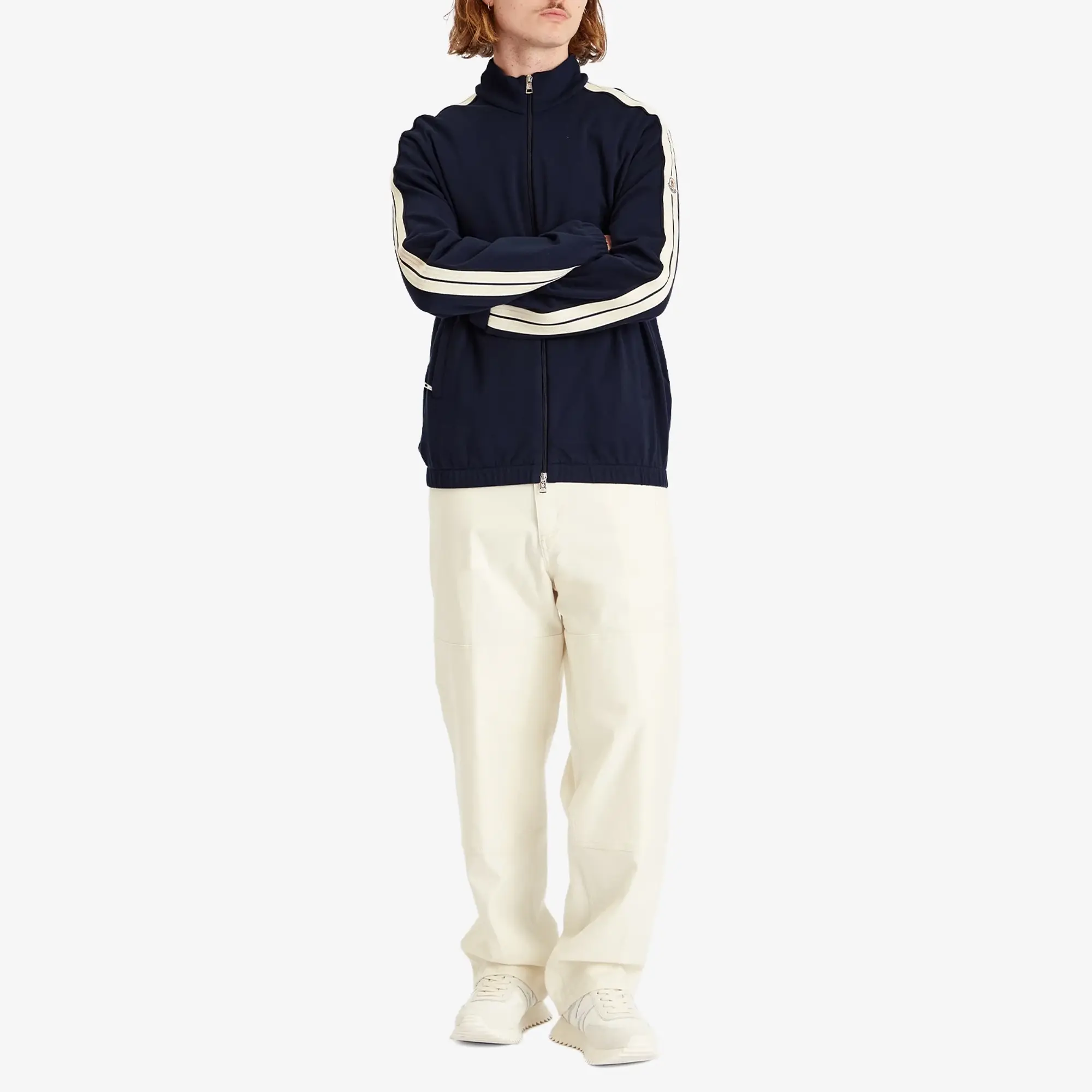 Moncler Men's Zip Up Fleece Sweat Navy