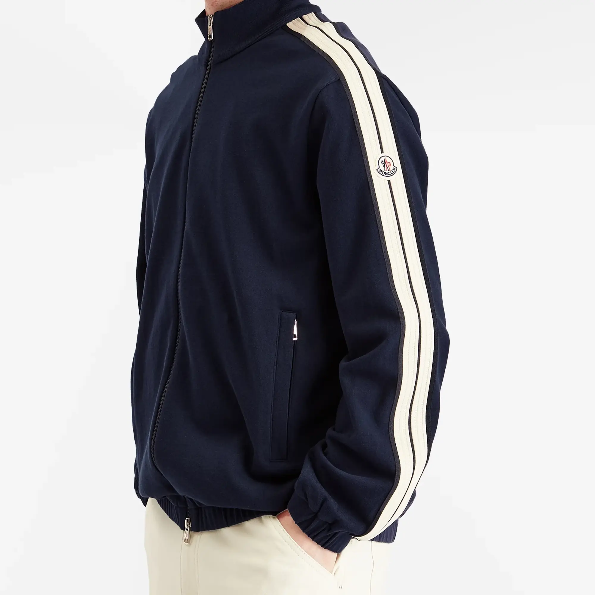 Moncler Men's Zip Up Fleece Sweat Navy