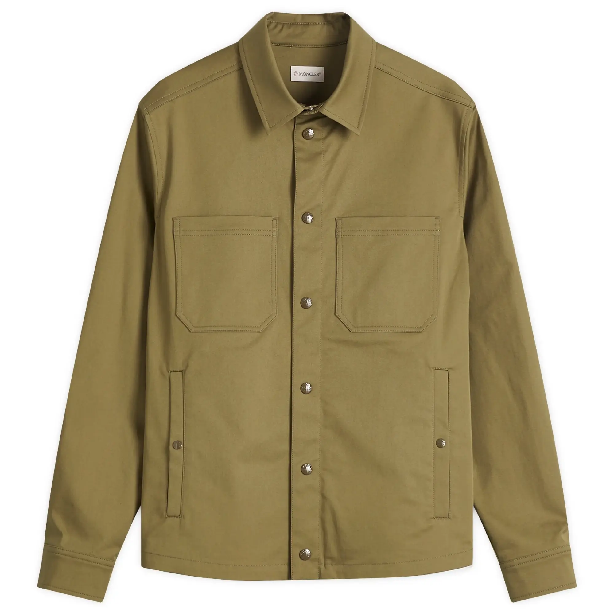 Moncler Men's Gabardine Cotton Shirt Green
