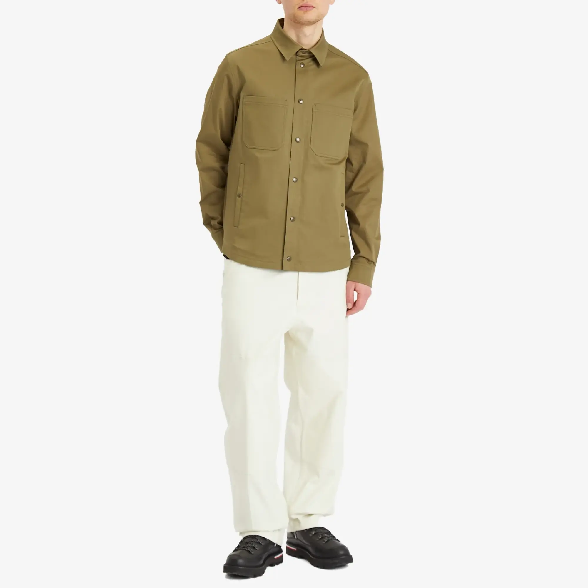 Moncler Men's Gabardine Cotton Shirt Green