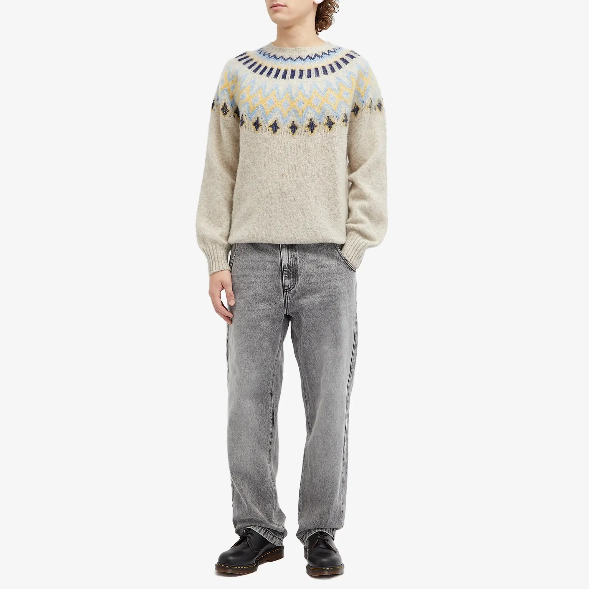 Howlin' Future Fantasy Fair Isle Crew Knit Cosmic Latte