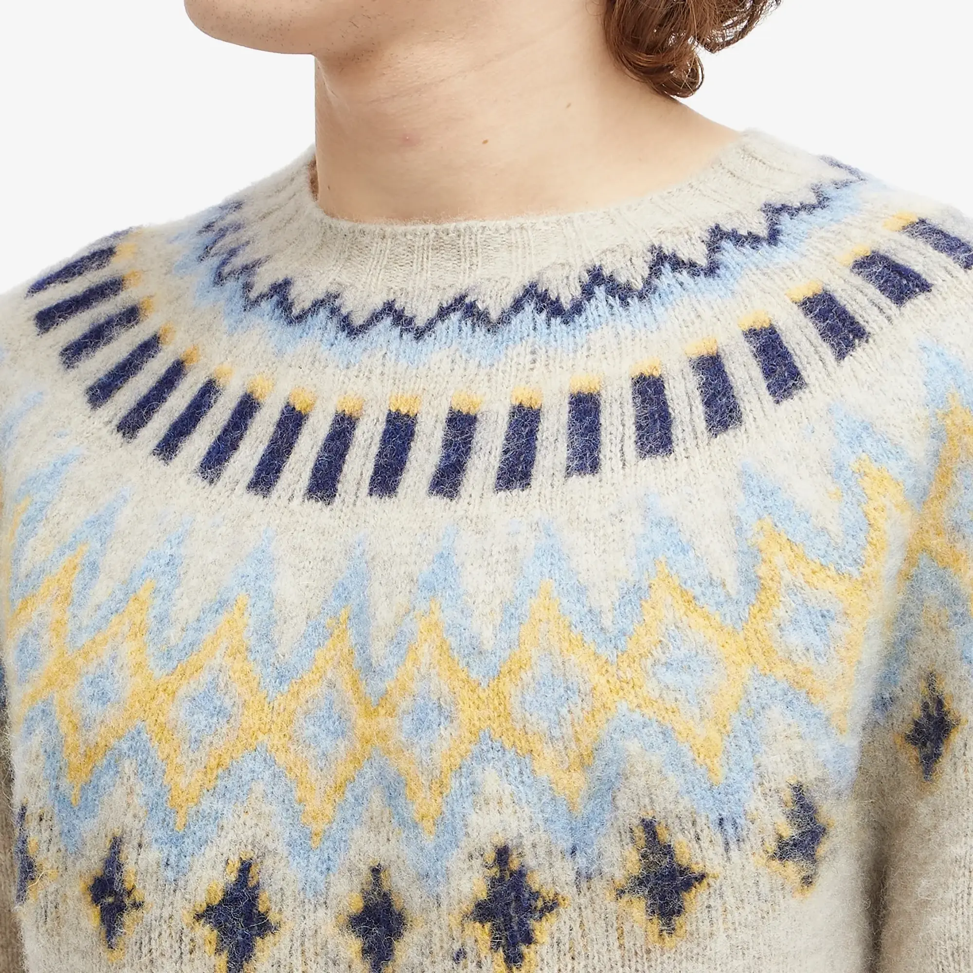 Howlin' Future Fantasy Fair Isle Crew Knit Cosmic Latte