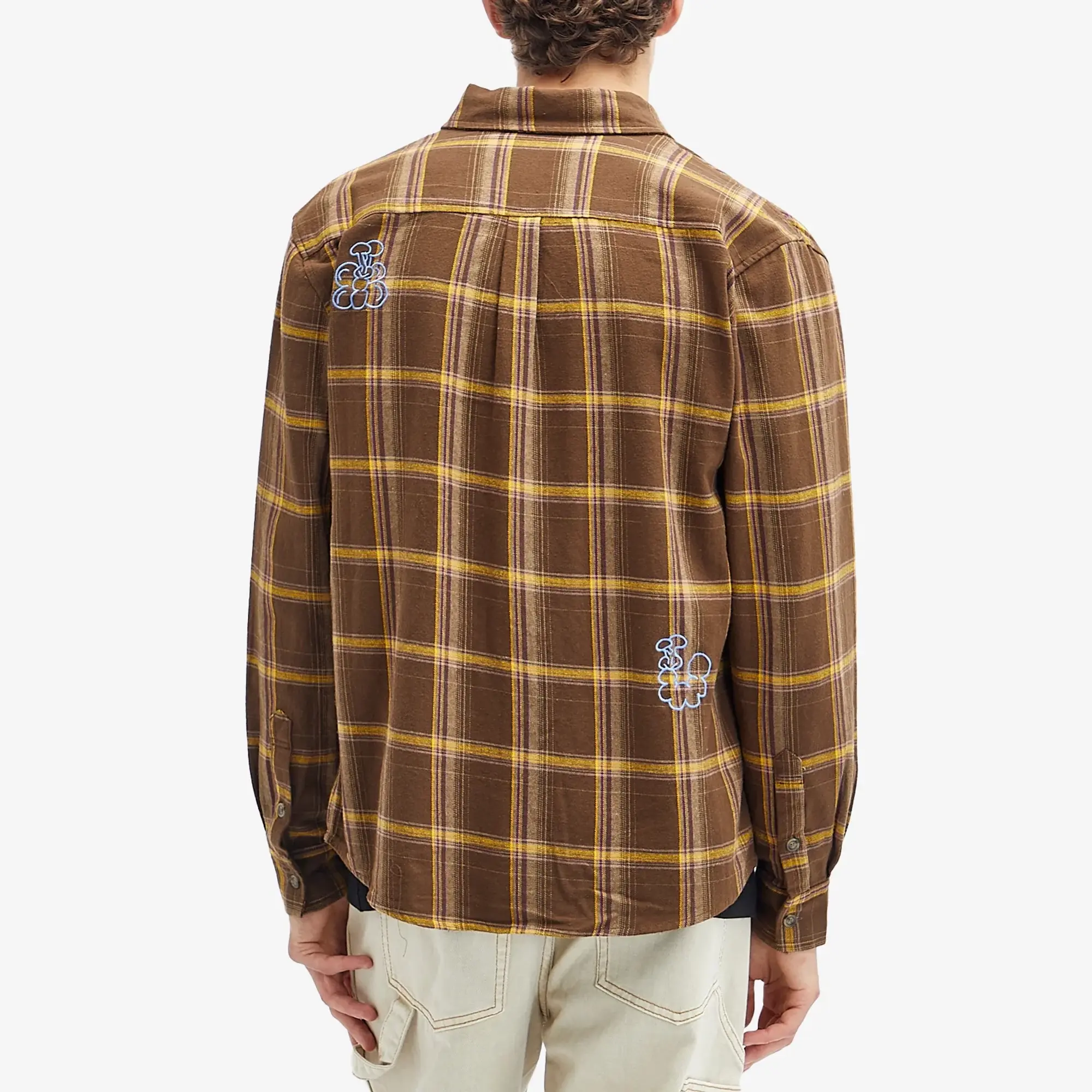 Butter Goods Men's Bugs Flannel Long Sleeve Shirt Chestnut