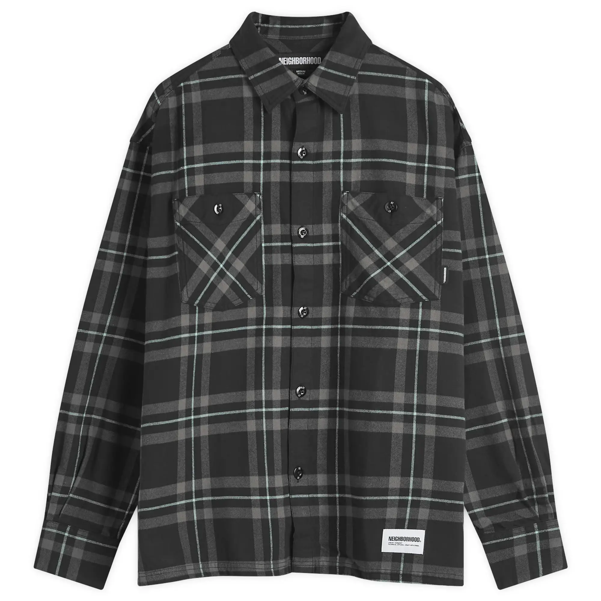 Neighborhood Men's Tartan Check Shirt Black