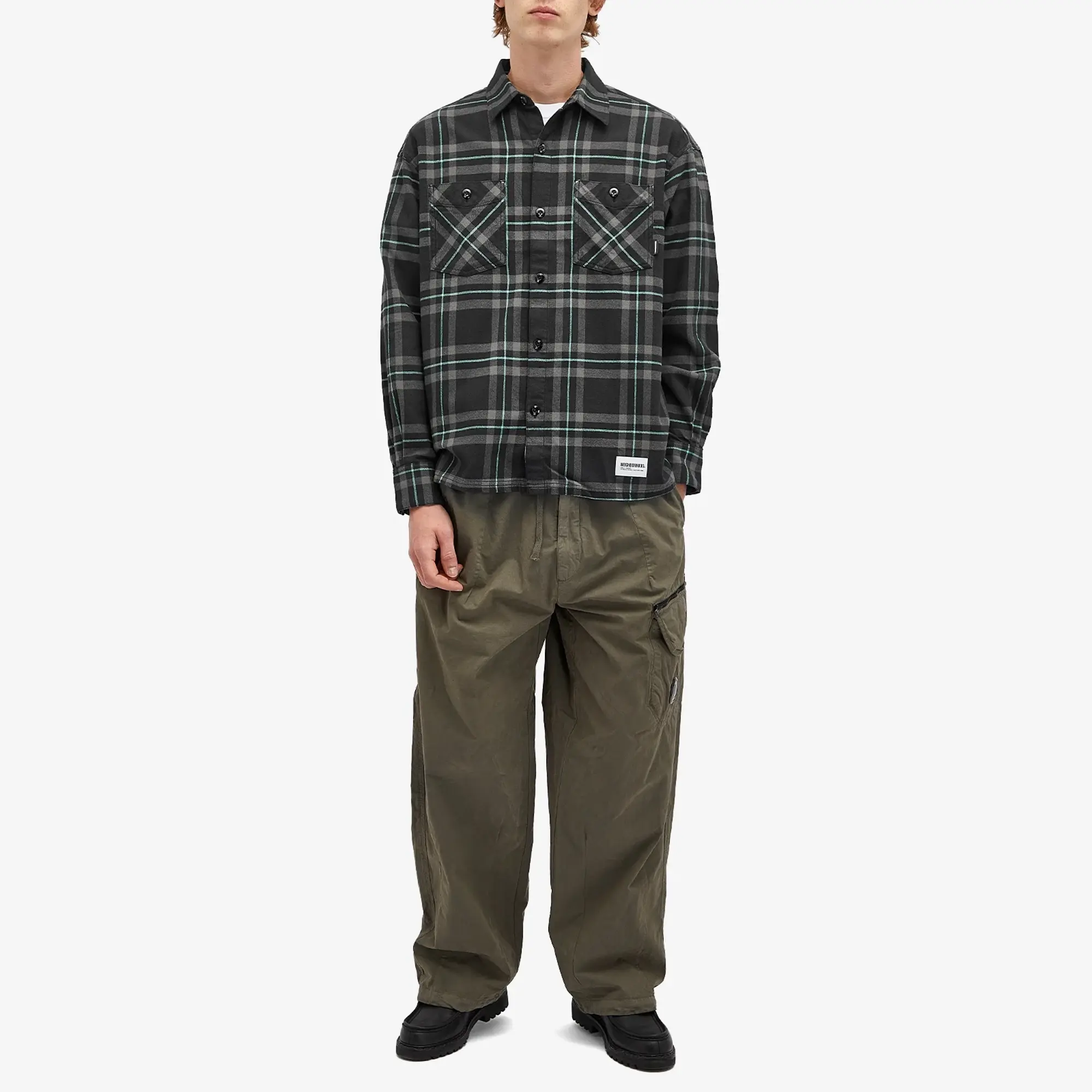 Neighborhood Men's Tartan Check Shirt Black